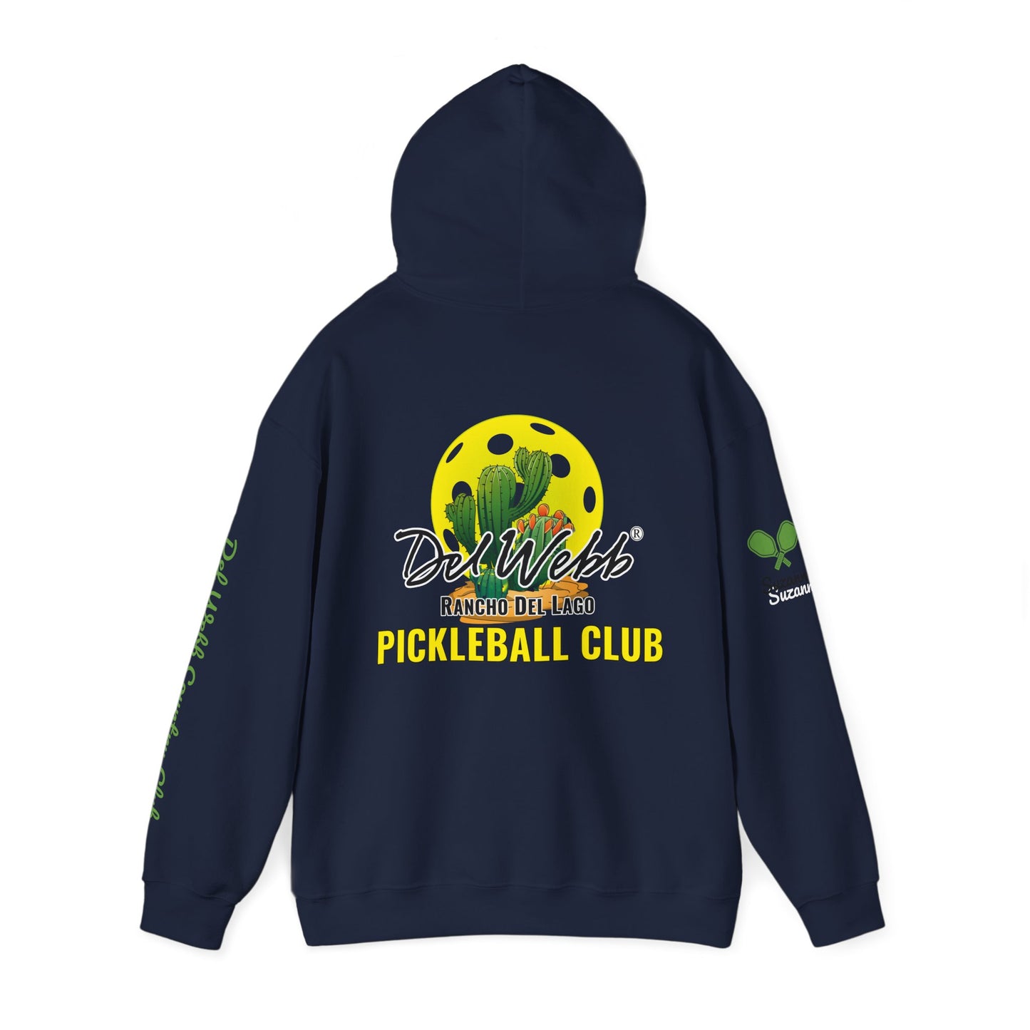 Del Webb Pickleball Club Hoodie - left chest logo/back logo - customize sleeve