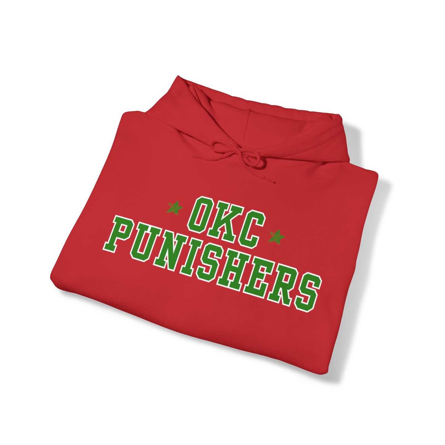 OKC Punishers Hoodie w/ Stars Green Letters - customize sleeve & back