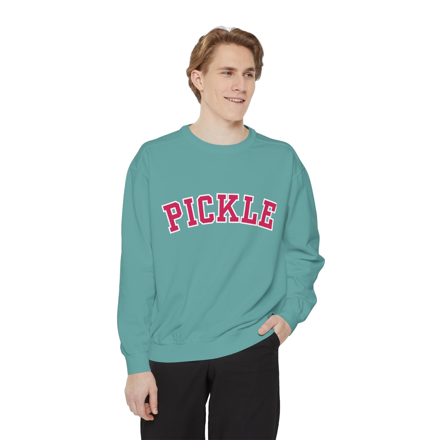 PICKLE Unisex Garment Dyed Medium Weight Collegiate Crew - can customize back