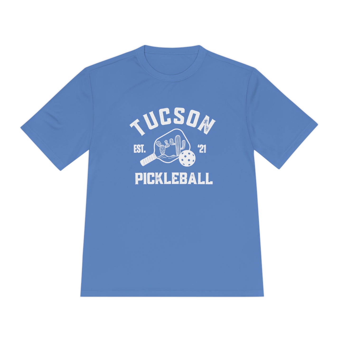 Tucson AZ Pickleball - SPF 40, Unisex Moisture Wicking Tee. Can customize back