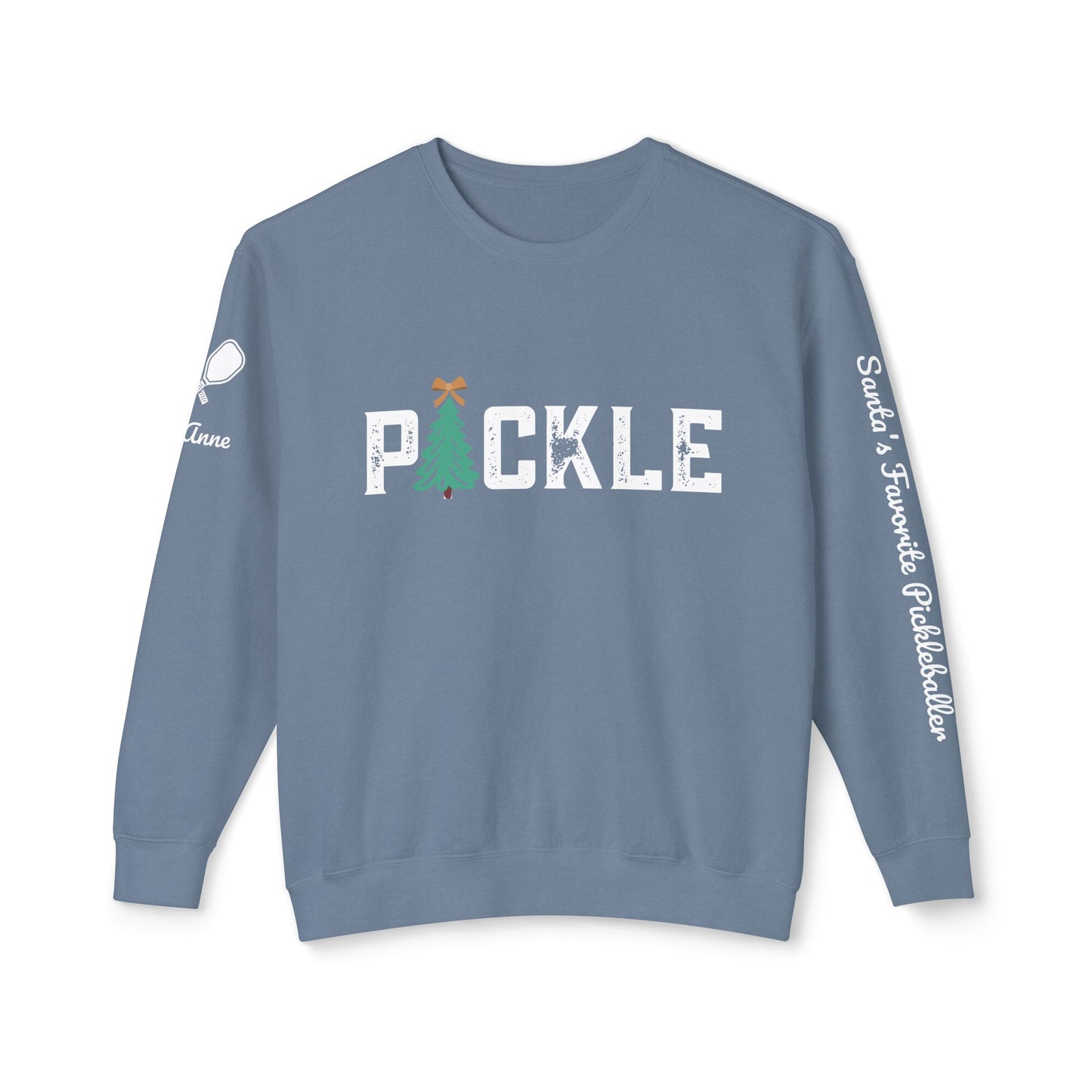 PICKLE Lightweight Garment Dyed Crew (Distressed) name optional on left sleeve, customize right sleeve