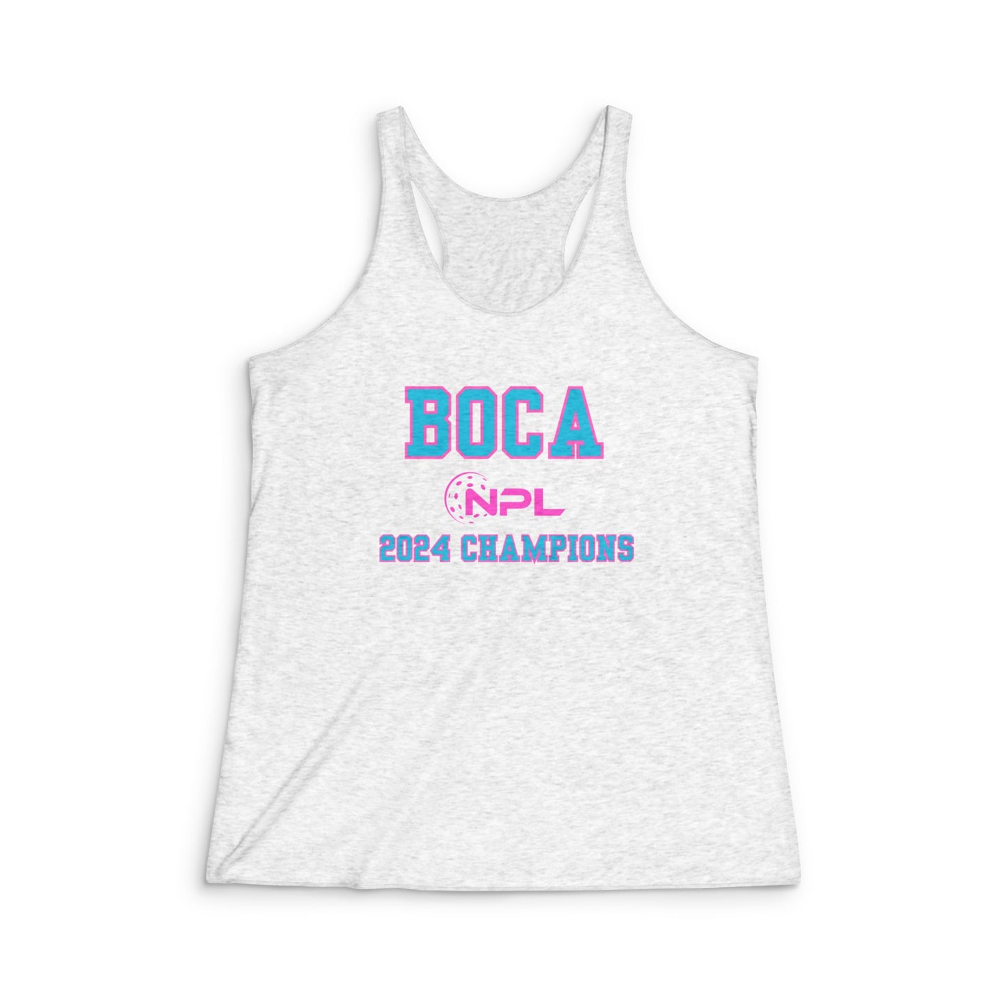 BOCA NPL Champs - Next Level Women's Tri-Blend Racerback Tank nothing on back