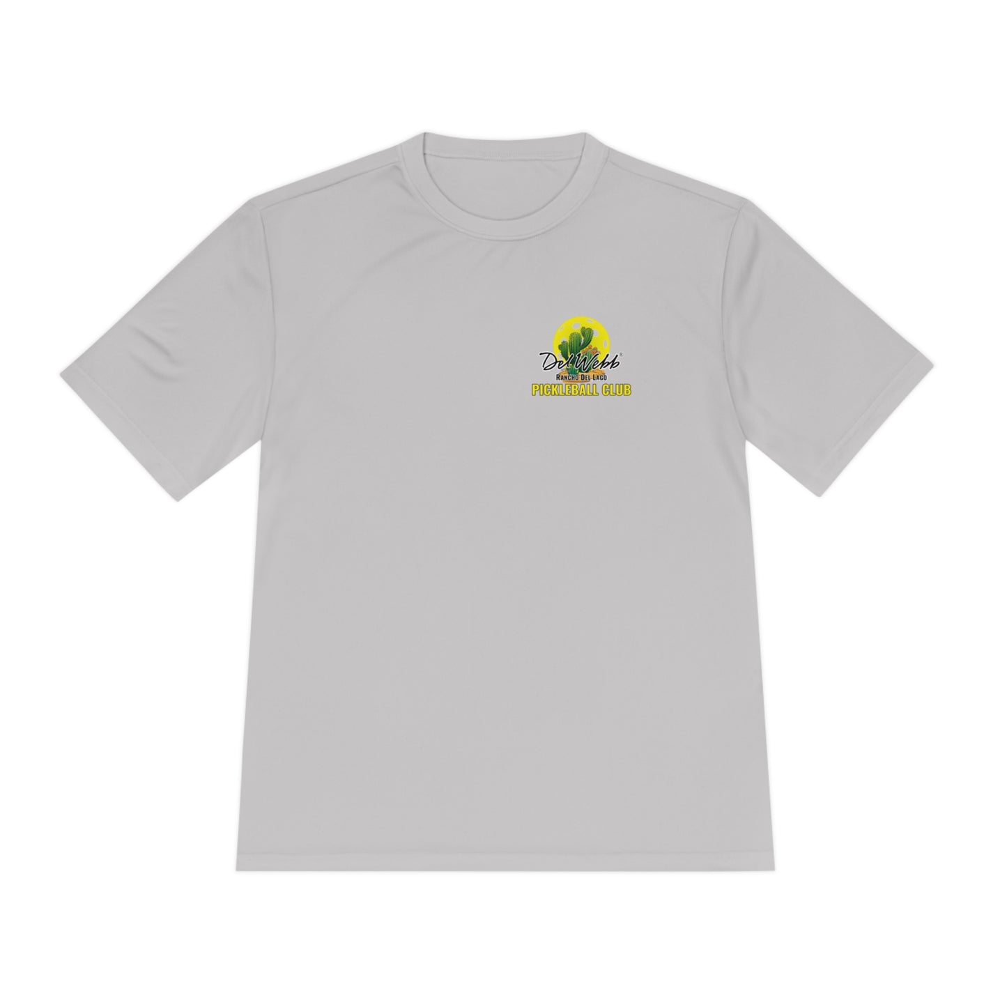 Del Webb Pickleball - Fuller Cut, Unisex Moisture Wicking Tee, SPF 40 - can customize back