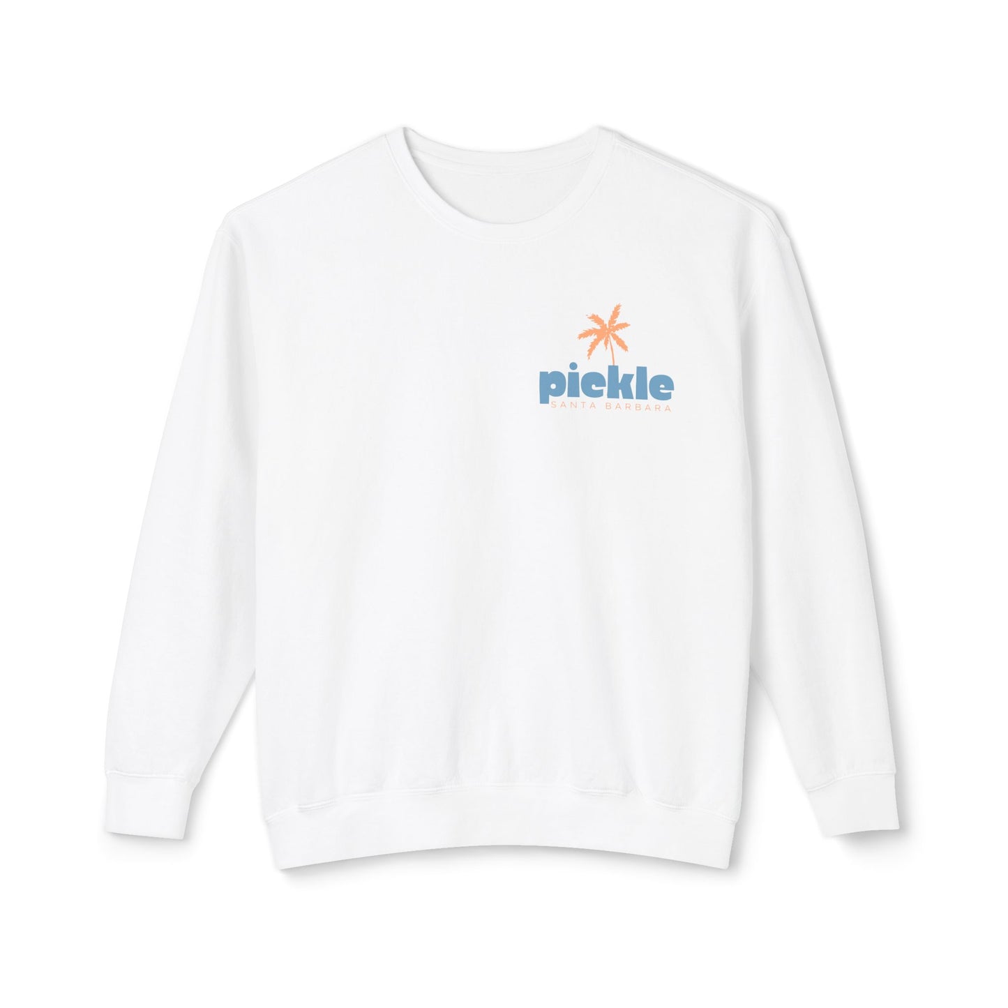 PICKLE Palm Tree (Blue Green) - Santa Barbara (or your city) Lightweight Crew - Garment Dyed