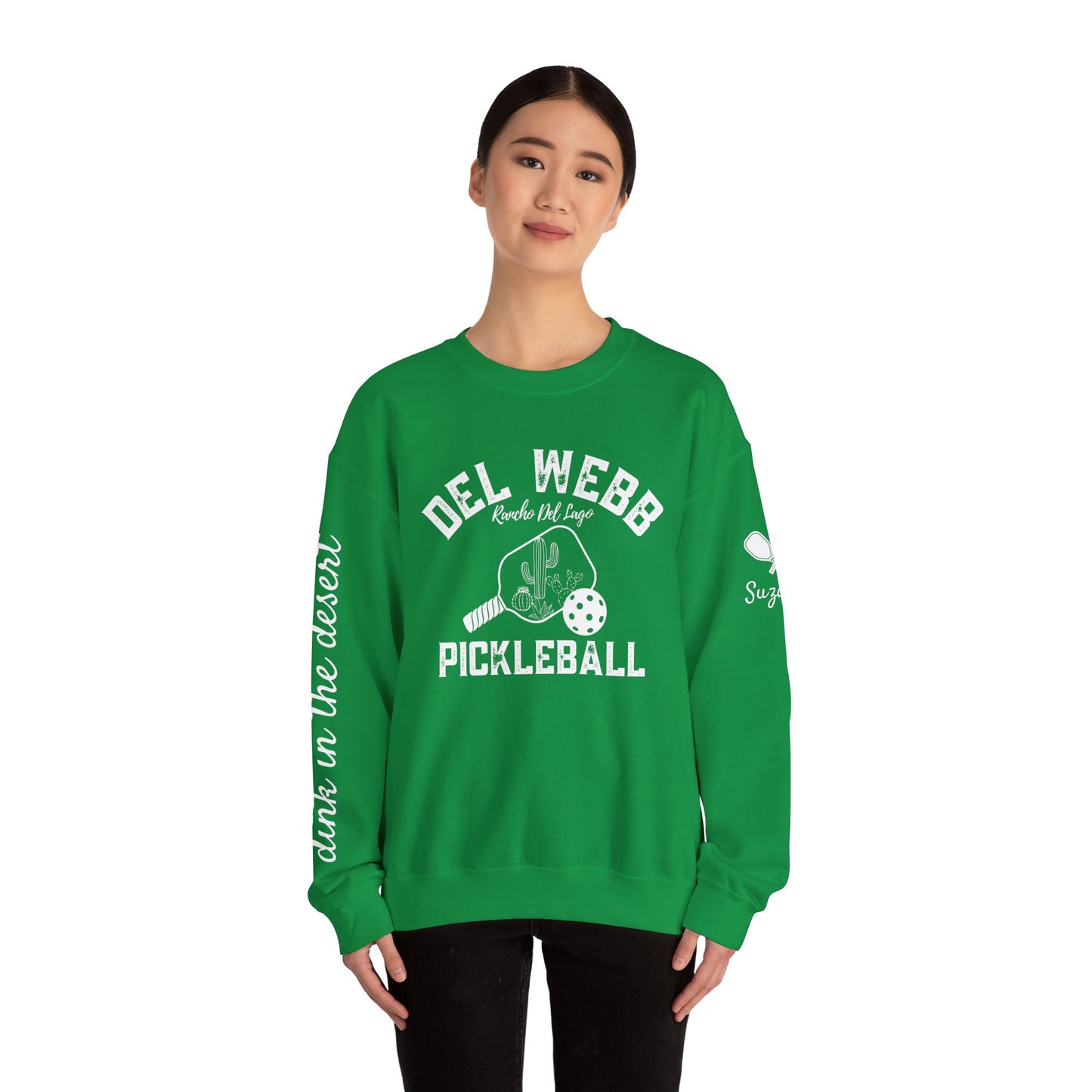 Copy of Del Webb Pickleball Beachy Style - Dink in the Desert - Unisex Crew -ca add name to sleeve with paddles