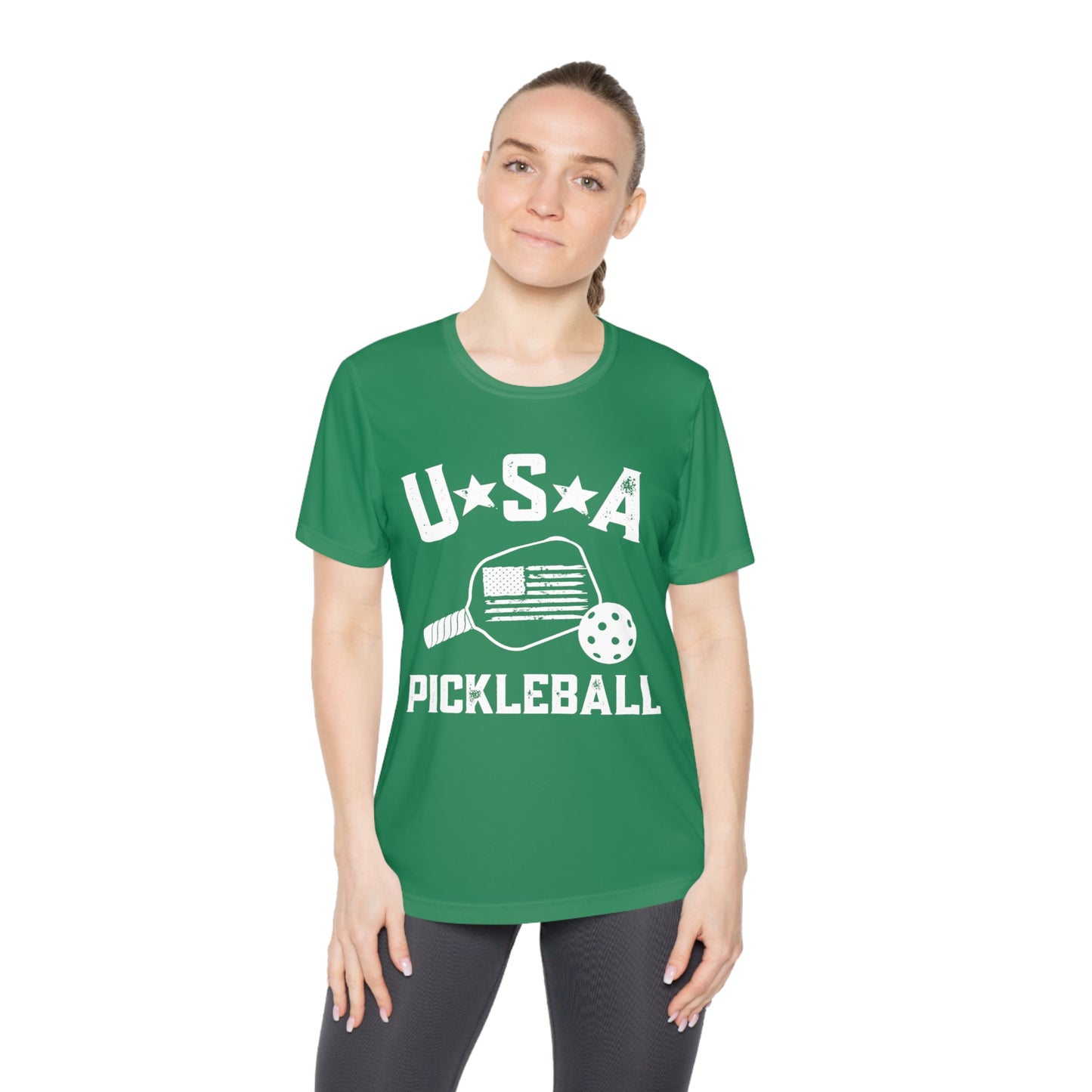 USA Pickleball - Ladies Fit SPFb 40 Moisture-wicking Competitor Tee