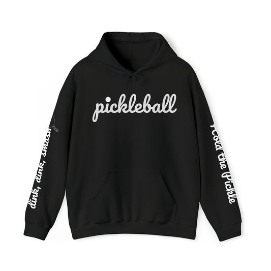 Pickleball script - Hold the Pickle - dink, dink, smash - 4 sided custom hoodie
