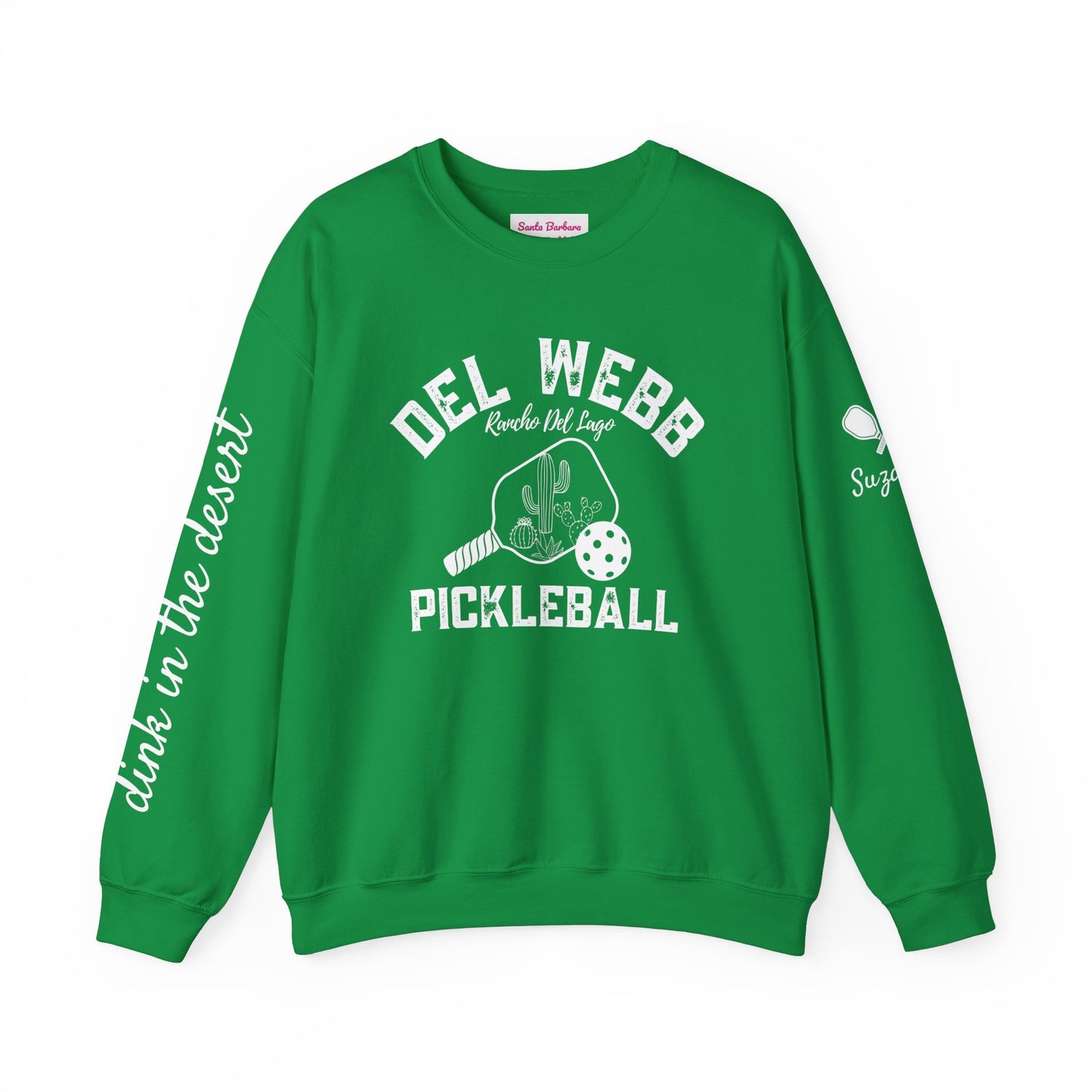 Copy of Del Webb Pickleball Beachy Style - Dink in the Desert - Unisex Crew -ca add name to sleeve with paddles