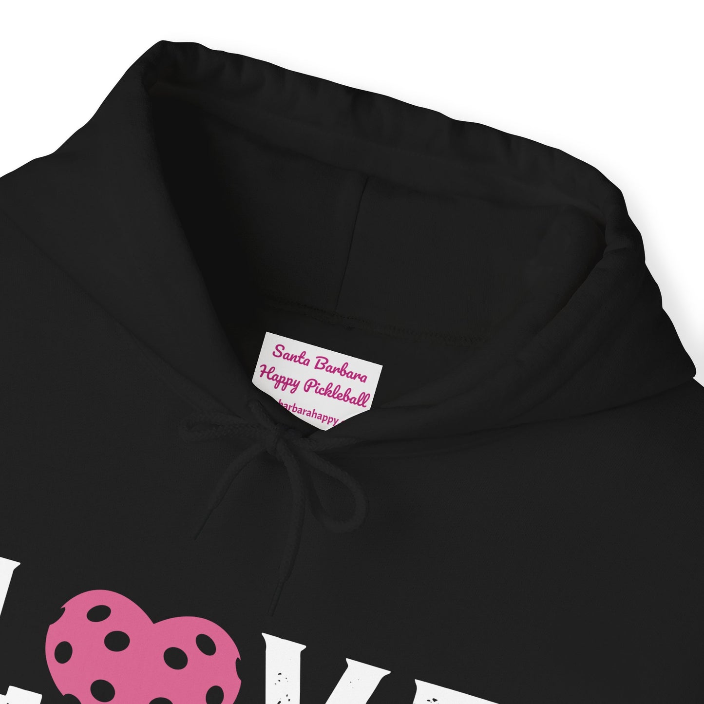 Del Webb Pickleball LOVE Hoodie - 3 pickleball hearts sleeve - can customize sleeves & back - add in notes