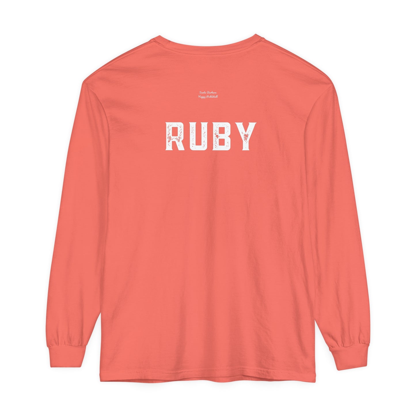 Pickleball Pro - Ruby - Unisex Garment-dyed Long Sleeve T-Shirt
