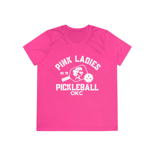 NEW Version 2 -Pink Ladies Pickleball - Moisture Wicking SPF 40 Ladies Tee - add name back
