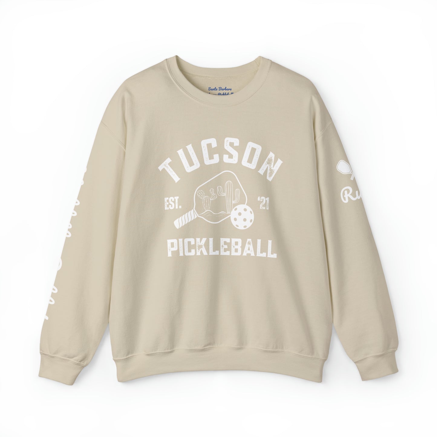 Hold the Pickle,Tucson Pickleball  - Crew. Customize sleeves where name is, add in notes