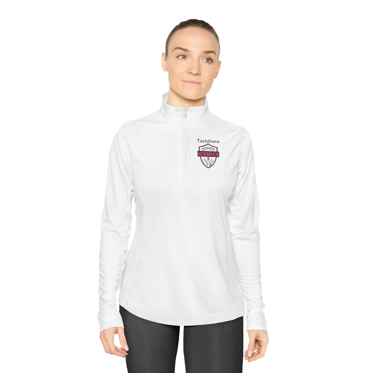 Tochihara Denver Iconics NPL Team - Ladies Quarter-Zip, Moisture Wicking, SPF 40 (Can remove large logo back, add your name)