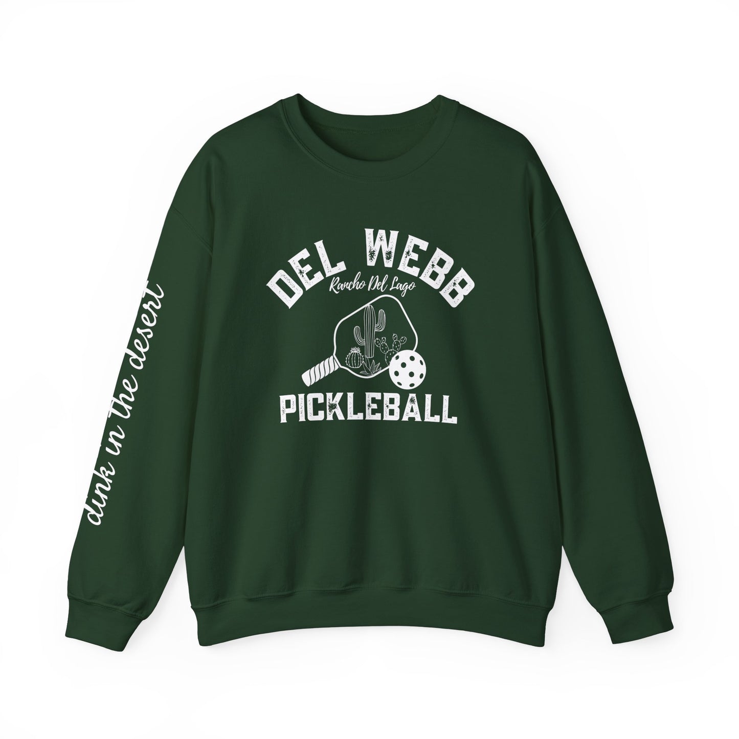 Del Webb Pickleball Beachy Style - Dink in the Desert - Unisex Crew -Can add name to sleeve with paddles