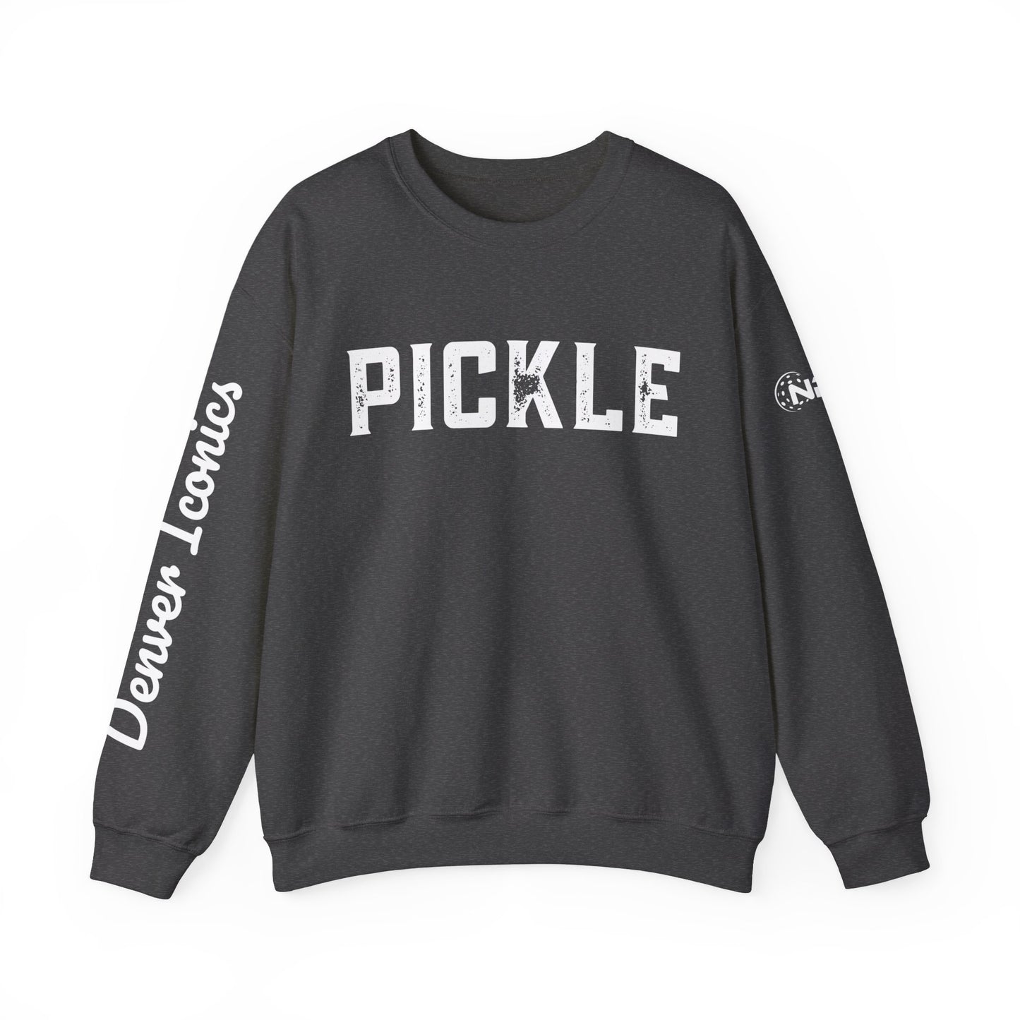 PICKLE w/ Denver Iconics in script - custom Crew - personalize sleeve and or back