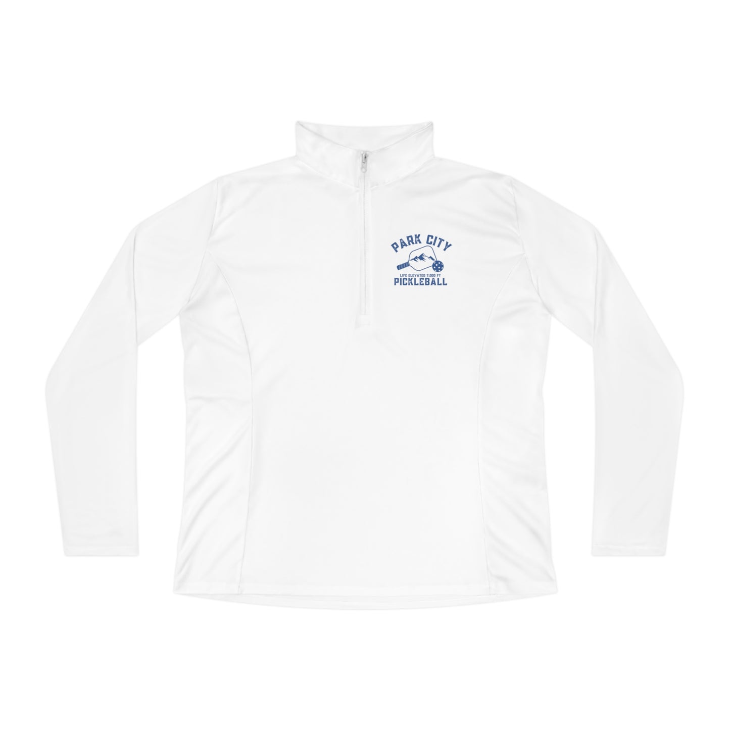 Park City Utah Pickleball - Ladies Moisture Wicking Quarter-Zip -Can customize back
