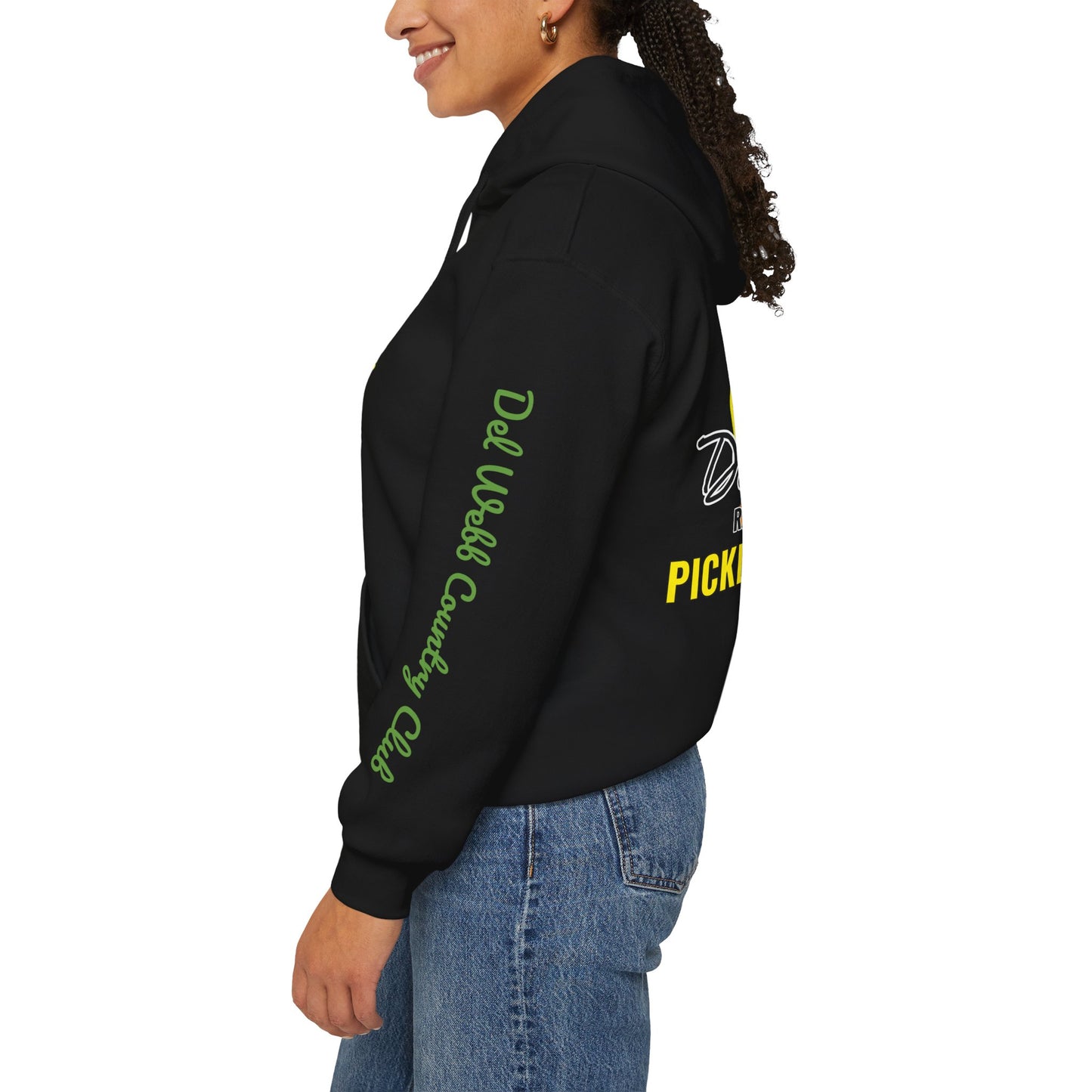 Del Webb Pickleball Club Hoodie - left chest logo/back logo - customize sleeve