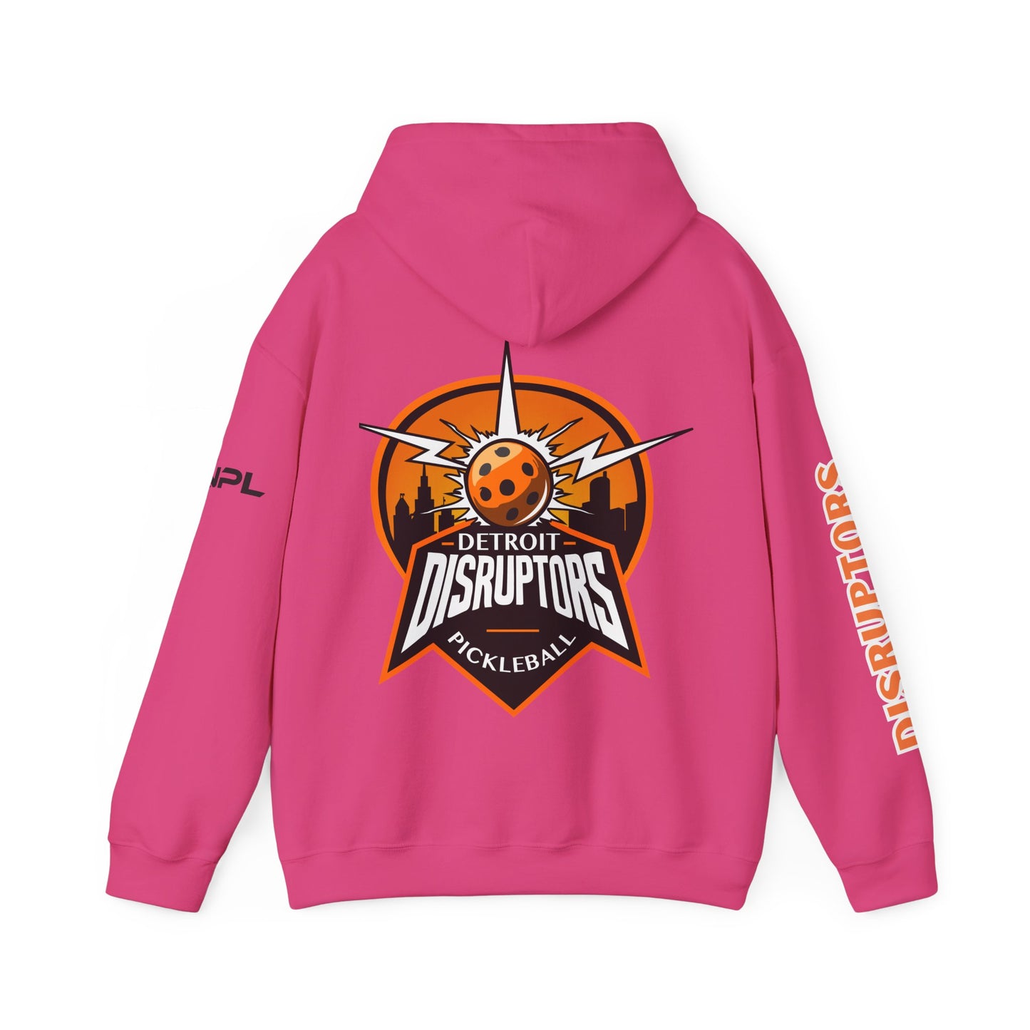 Detroit Disruptors Unisex Hoodie - Customize Sleeve or Back w/ Name - 50% cotton/poly (add in instructions)