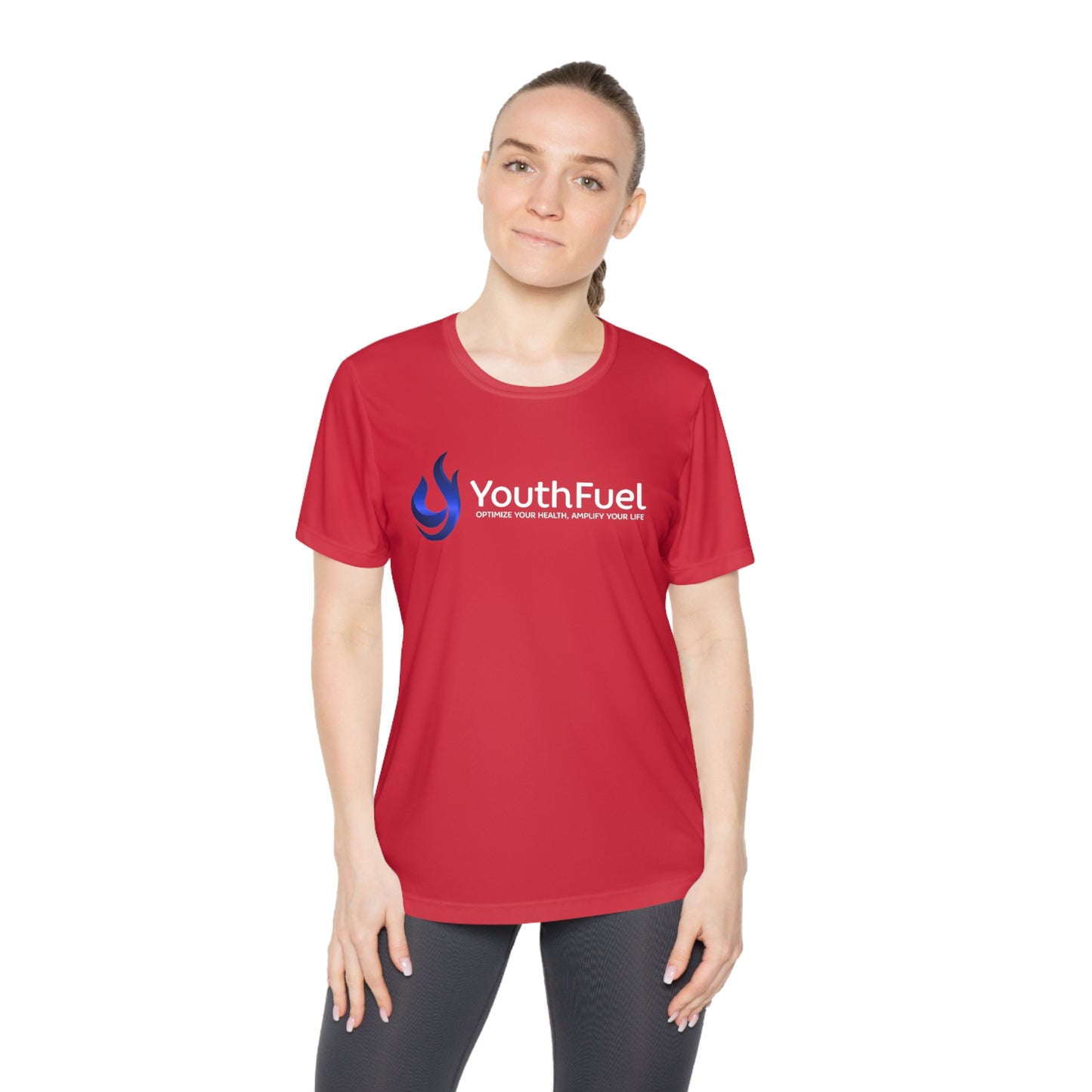 YouthFuel - SPF 40, Ladies Moisture Wicking Competitor Tee (Gamma Logo added)