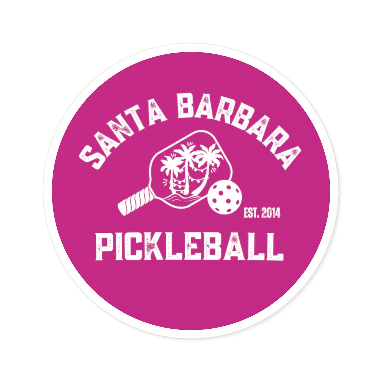 Santa Barbara Pickleball Round Stickers, Indoor\Outdoor