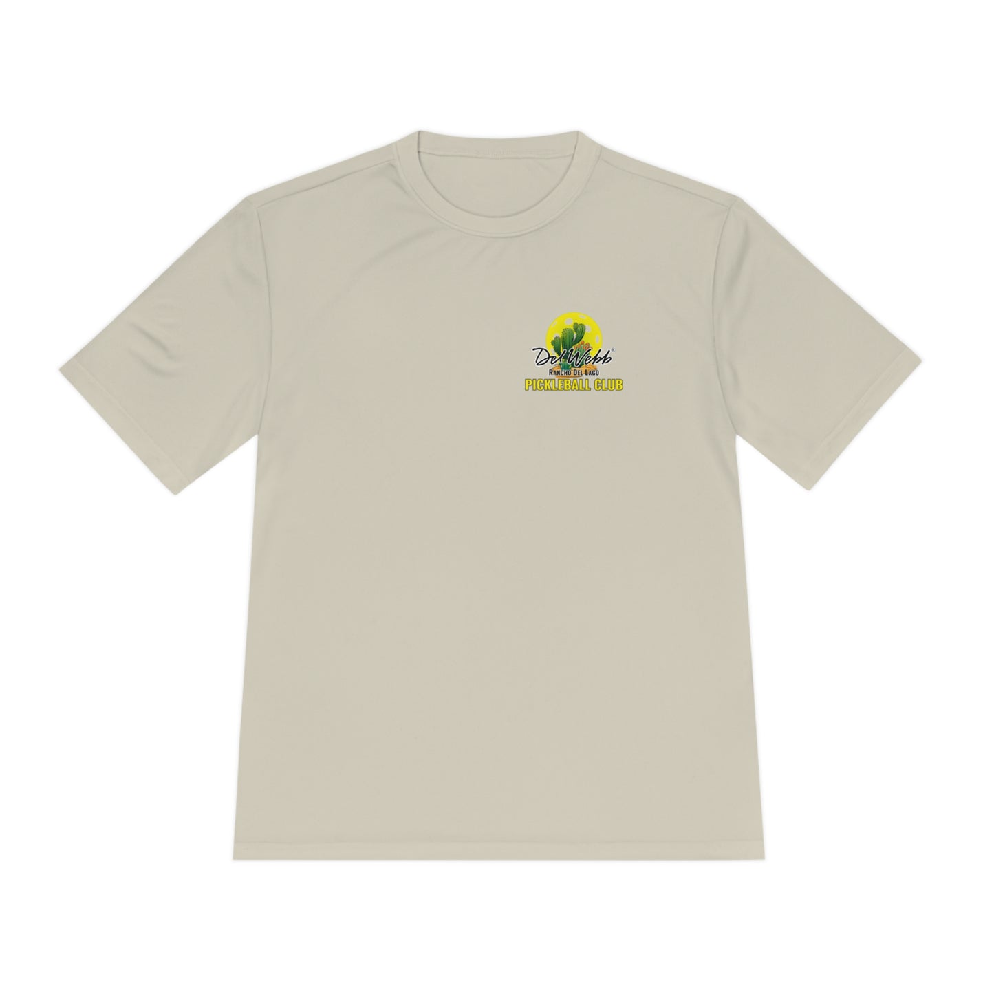 Del Webb Pickleball - Fuller Cut, Unisex Moisture Wicking Tee, SPF 40 - can customize back