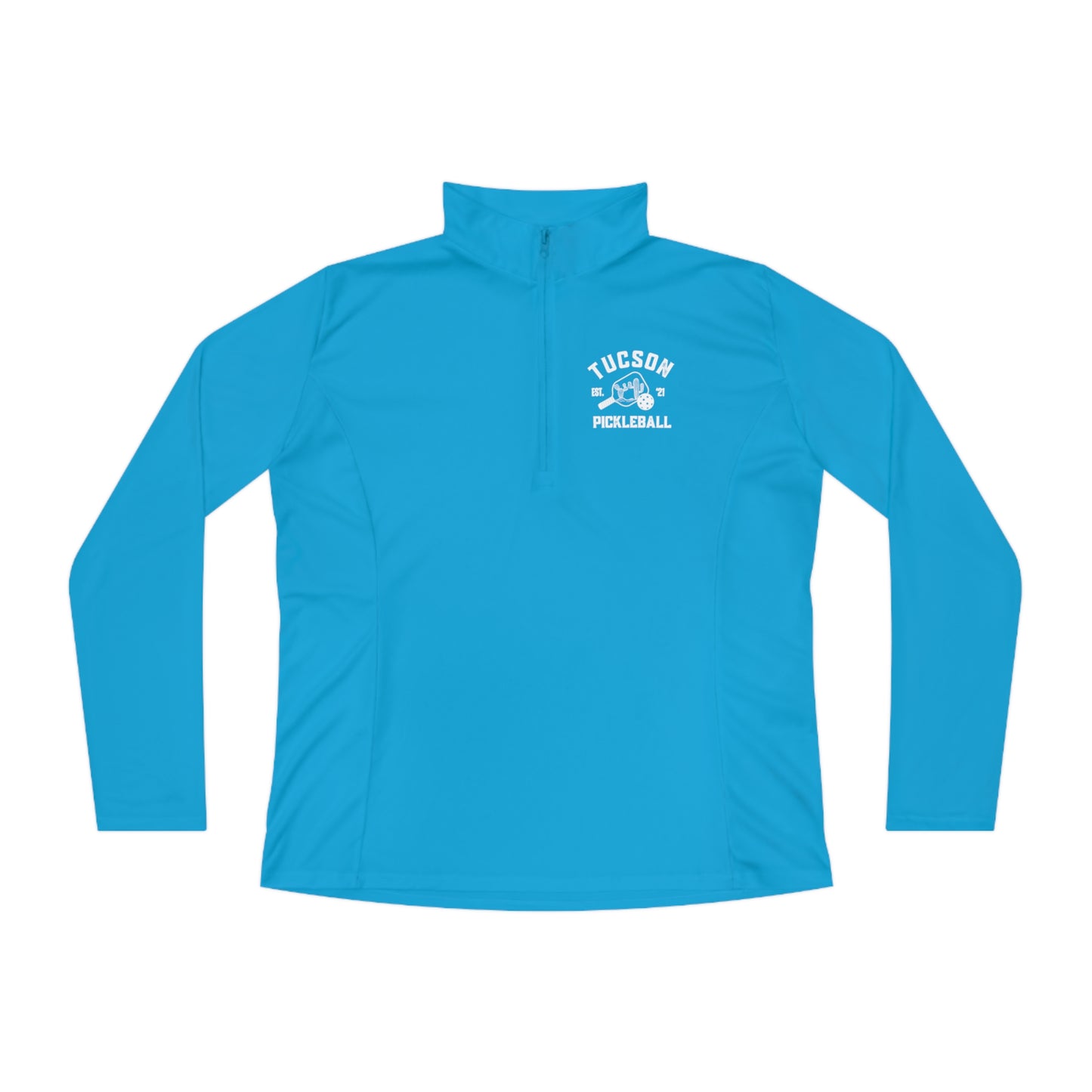 Tucson Pickleball - Moisture Wicking, SPF 40, Ladies Quarter-Zip Pullover - can customize back