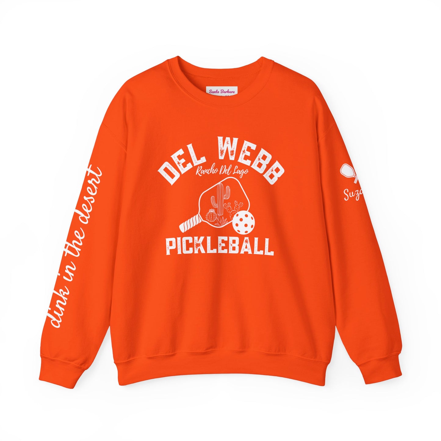 Copy of Del Webb Pickleball Beachy Style - Dink in the Desert - Unisex Crew -ca add name to sleeve with paddles