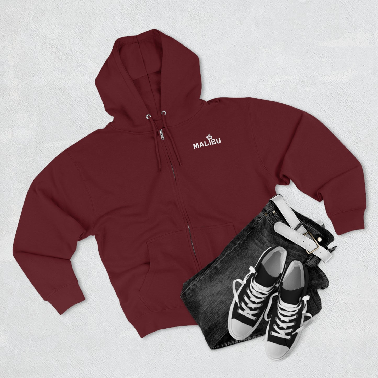 Malibu Park- Zuma Beach- 1979 -Premium Full Zip Hoodie