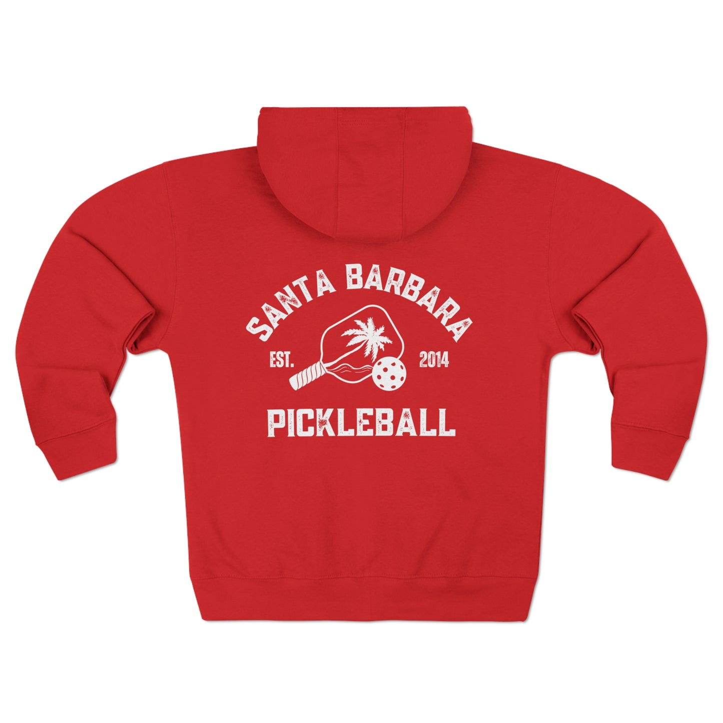 Santa Barbara Pickleball Zip Down Plush Hoodie - 2 sided logo
