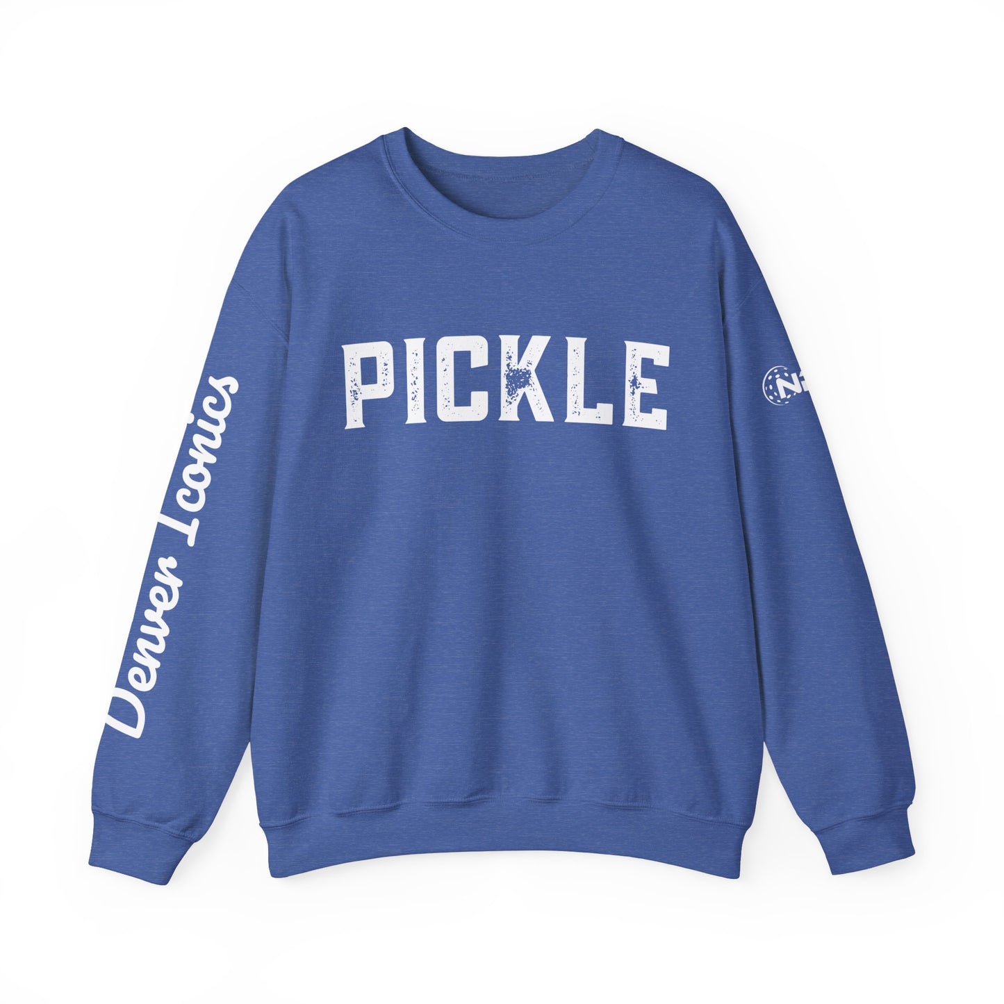 PICKLE w/ Denver Iconics in script - custom Crew - (no Denver Iconics logo) personalize sleeve and or back