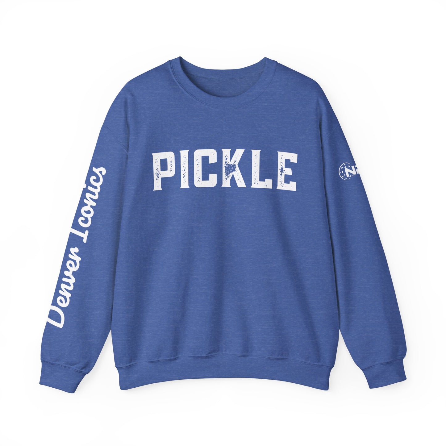 PICKLE w/ Denver Iconics in script - custom Crew - personalize sleeve and or back