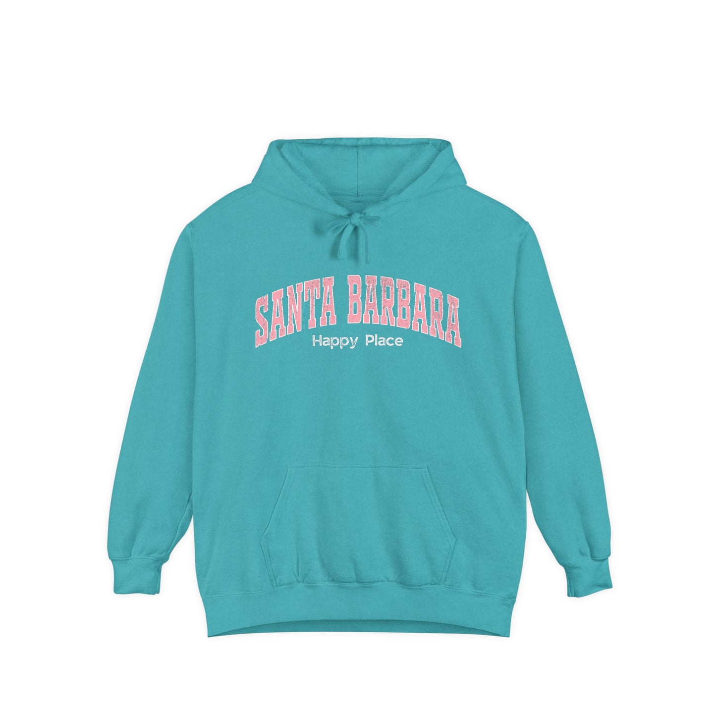 Santa Barbara Happy Place -Unisex Garment-Dyed Hoodie