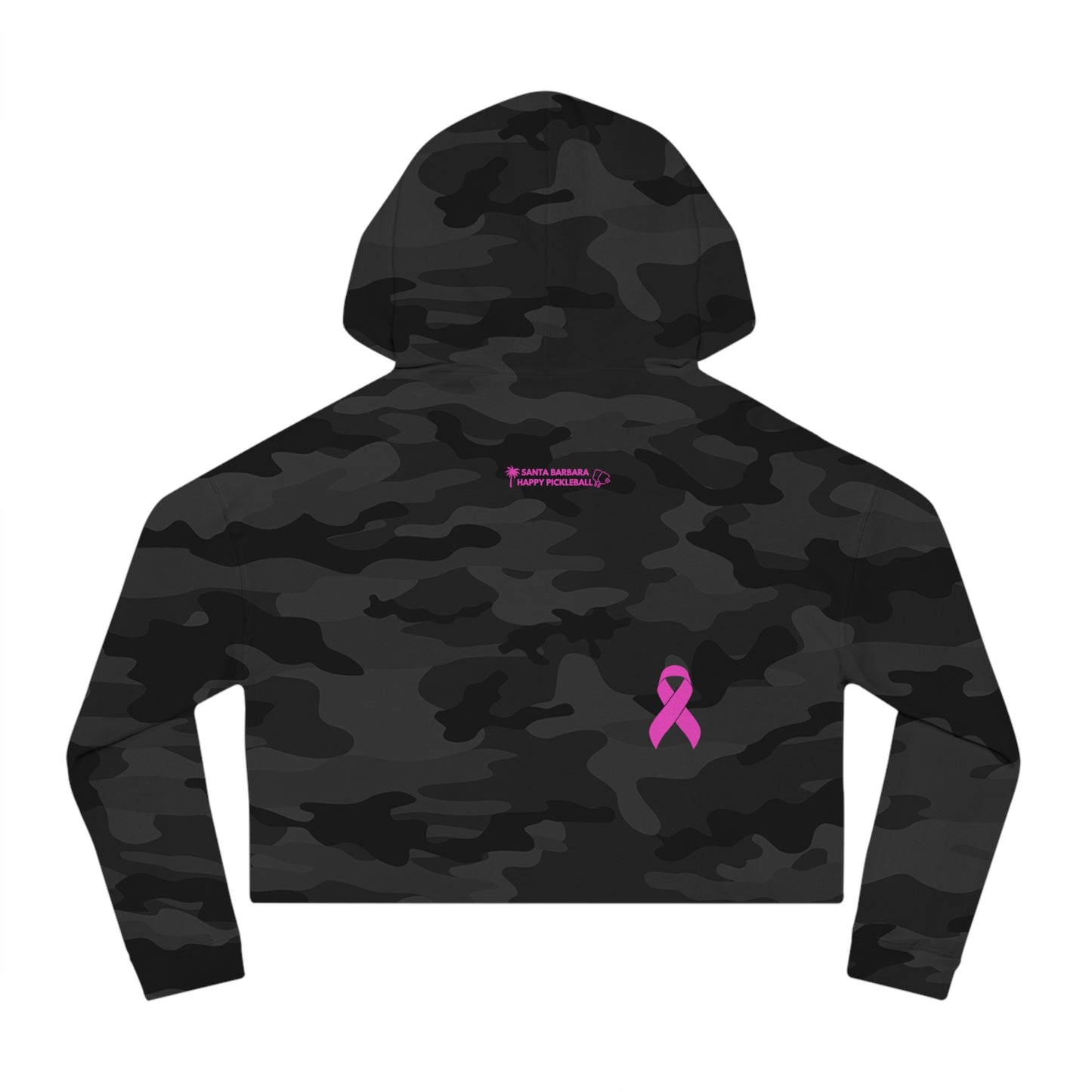 NPL Championship Weekend w/ Ribbon Hot Pink - Women’s Cropped Hooded Sweatshirt