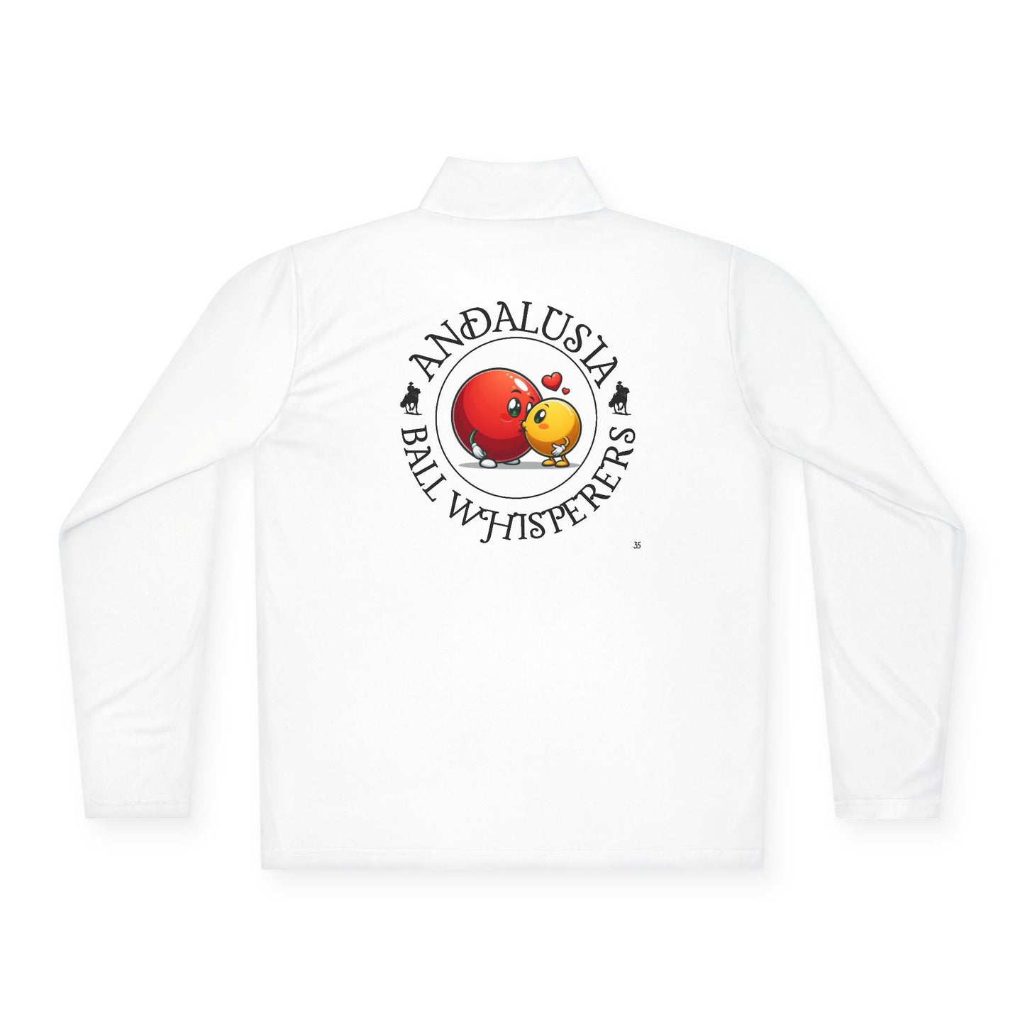 2 sided -Andalusia Ball Whisperer’s Men’s Unisex Quarter-Zip SPF 40 Moisture Wicking