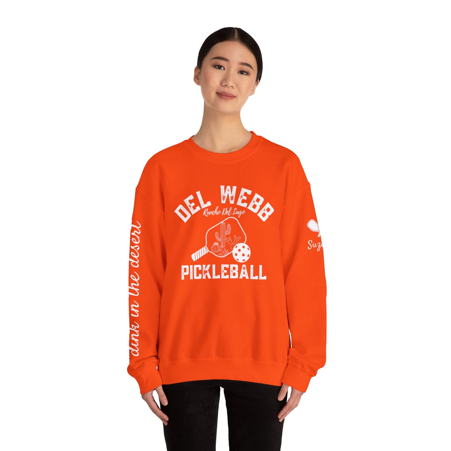 Copy of Del Webb Pickleball Beachy Style - Dink in the Desert - Unisex Crew -ca add name to sleeve with paddles