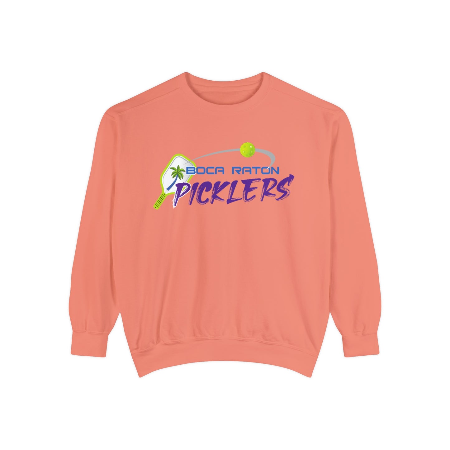 Boca Raton Picklers NPL Team Beachy Garment Dyed Crew - last name on back