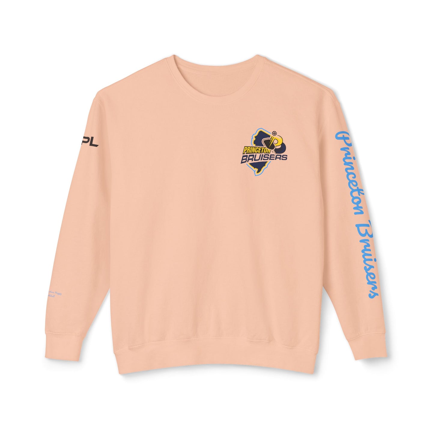 Princeton Bruisers Garment Dyed Customized Beach Crew. Customize back