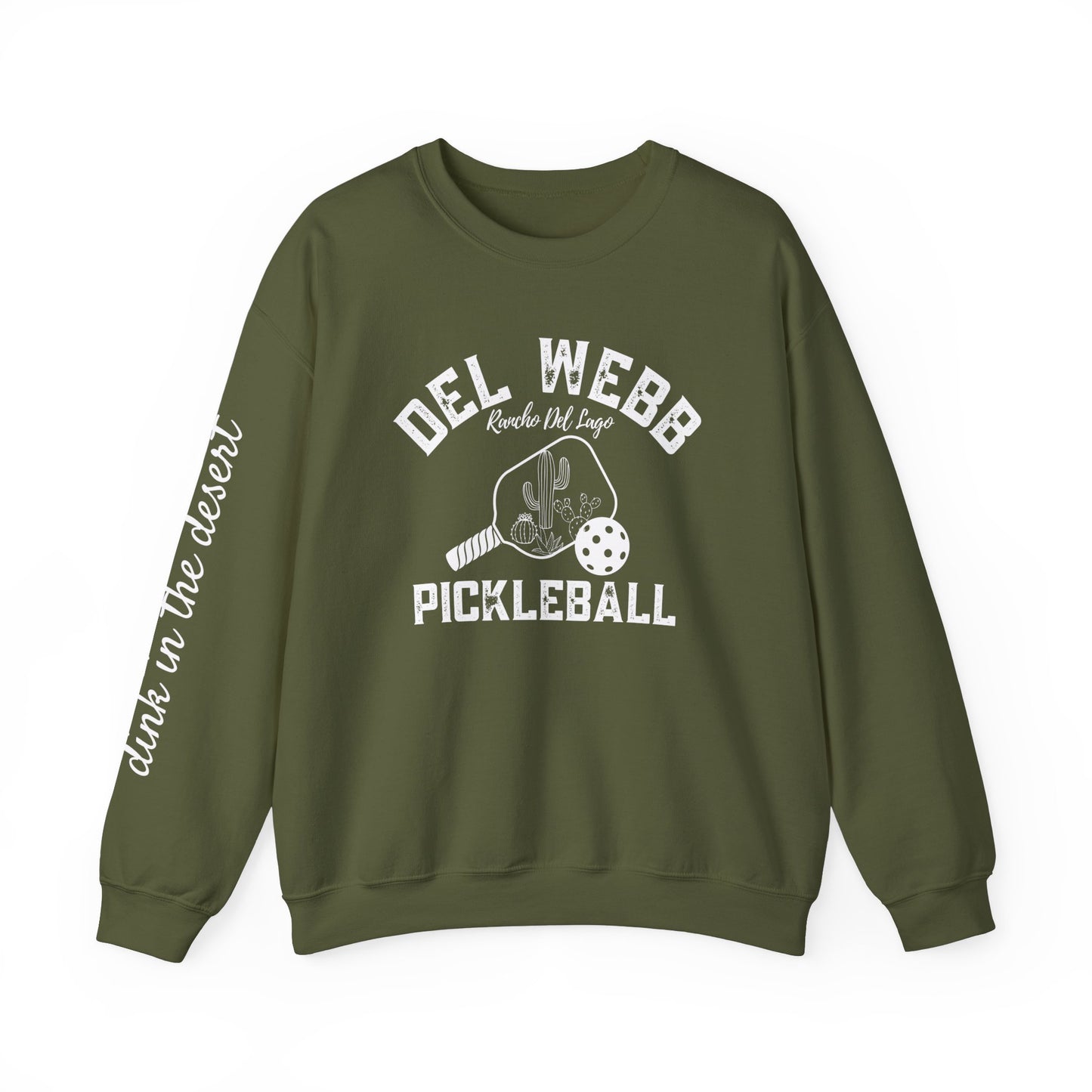 Del Webb Pickleball Beachy Style - Dink in the Desert - Unisex Crew -Can add name to sleeve with paddles
