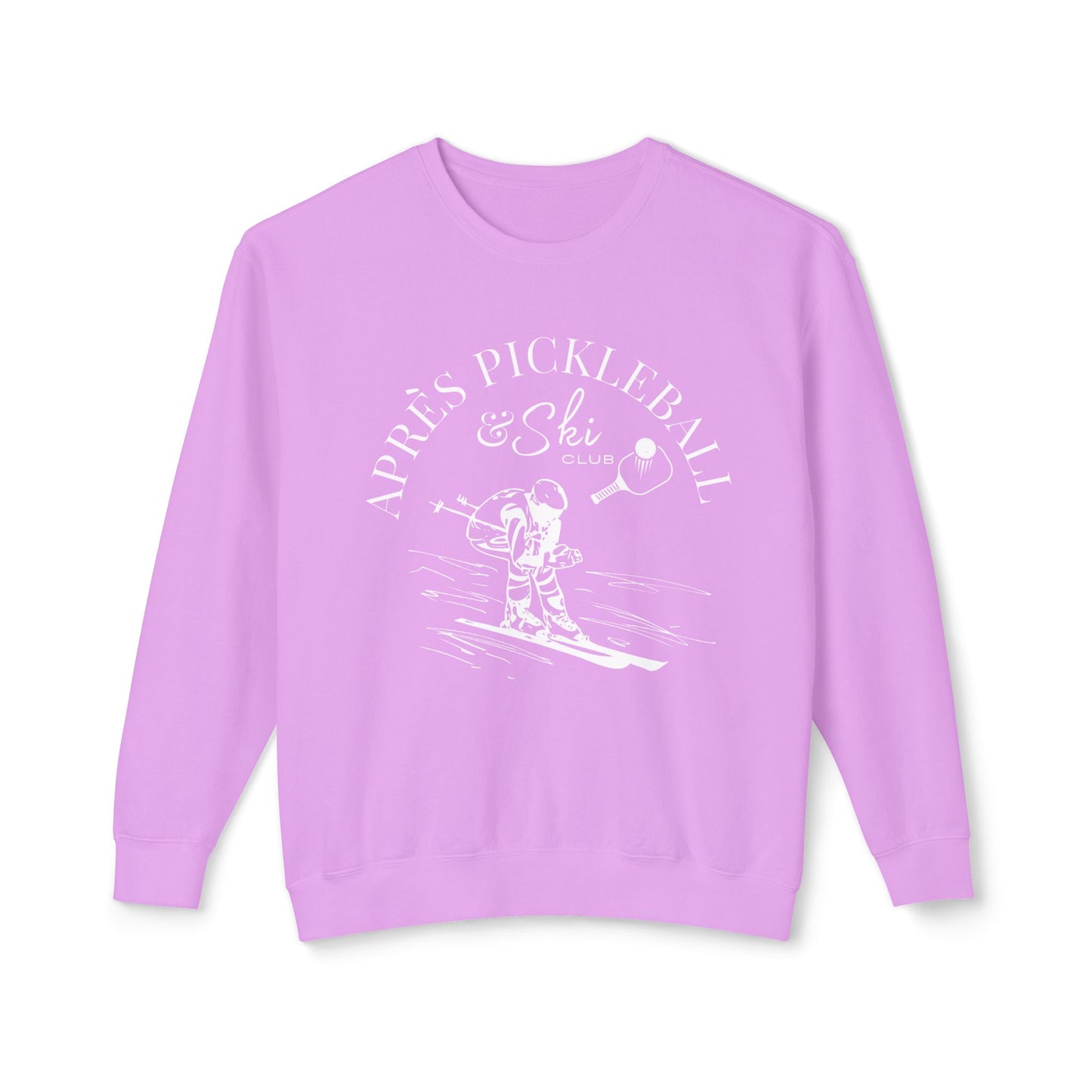 Apre’s Pickleball & Ski Club - Unisex Lightweight Crew - customize sleeves free