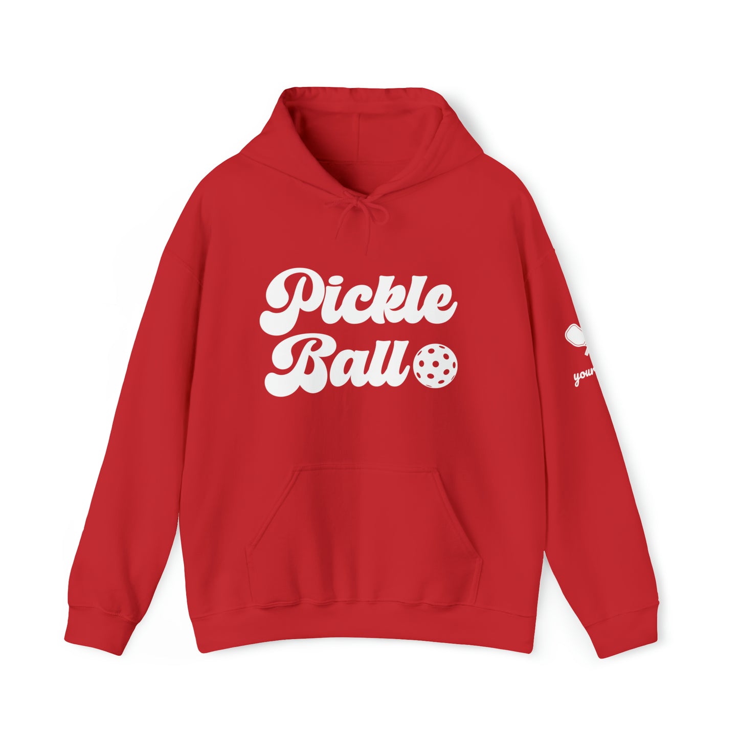 Retro Pickleball Hoodie - customize sleeves & back, add in notes