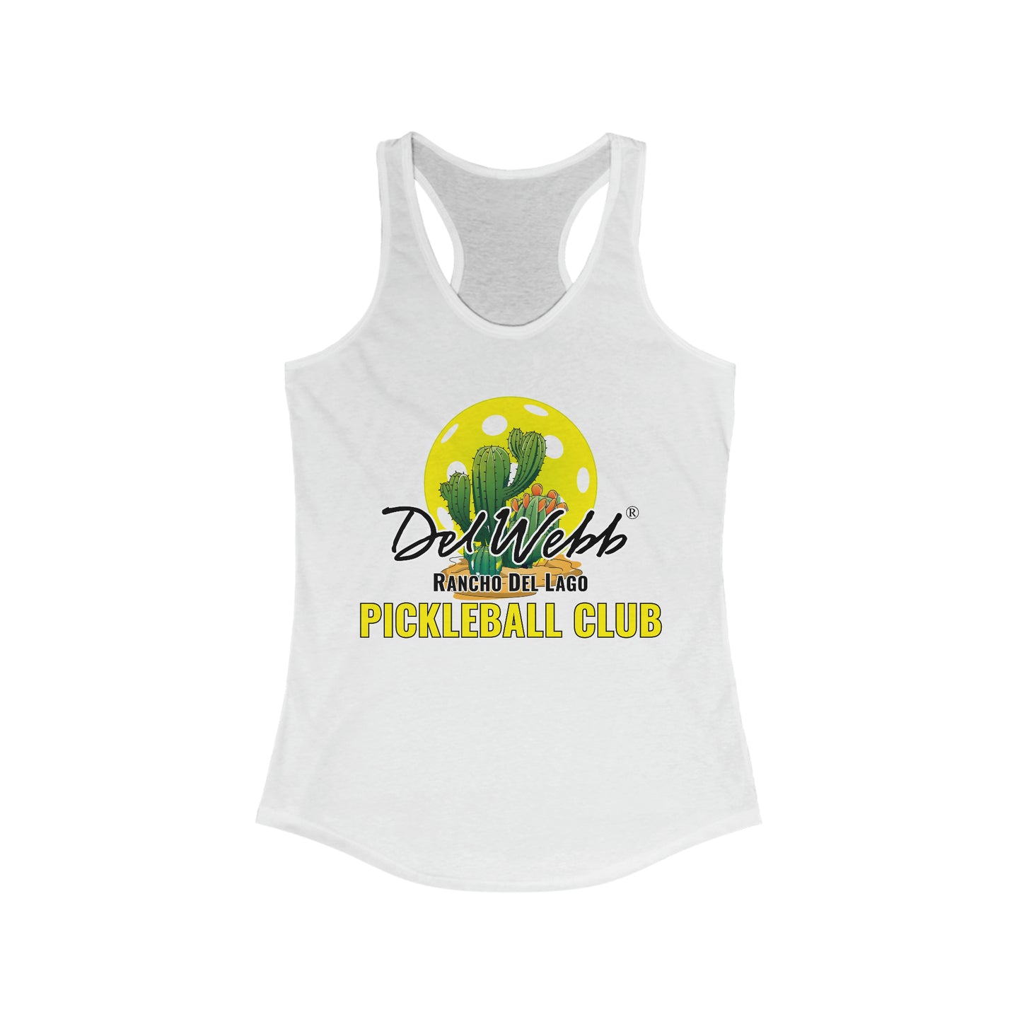 Del Webb Tank - can personalize back- Women's Ideal Racerback Tank
