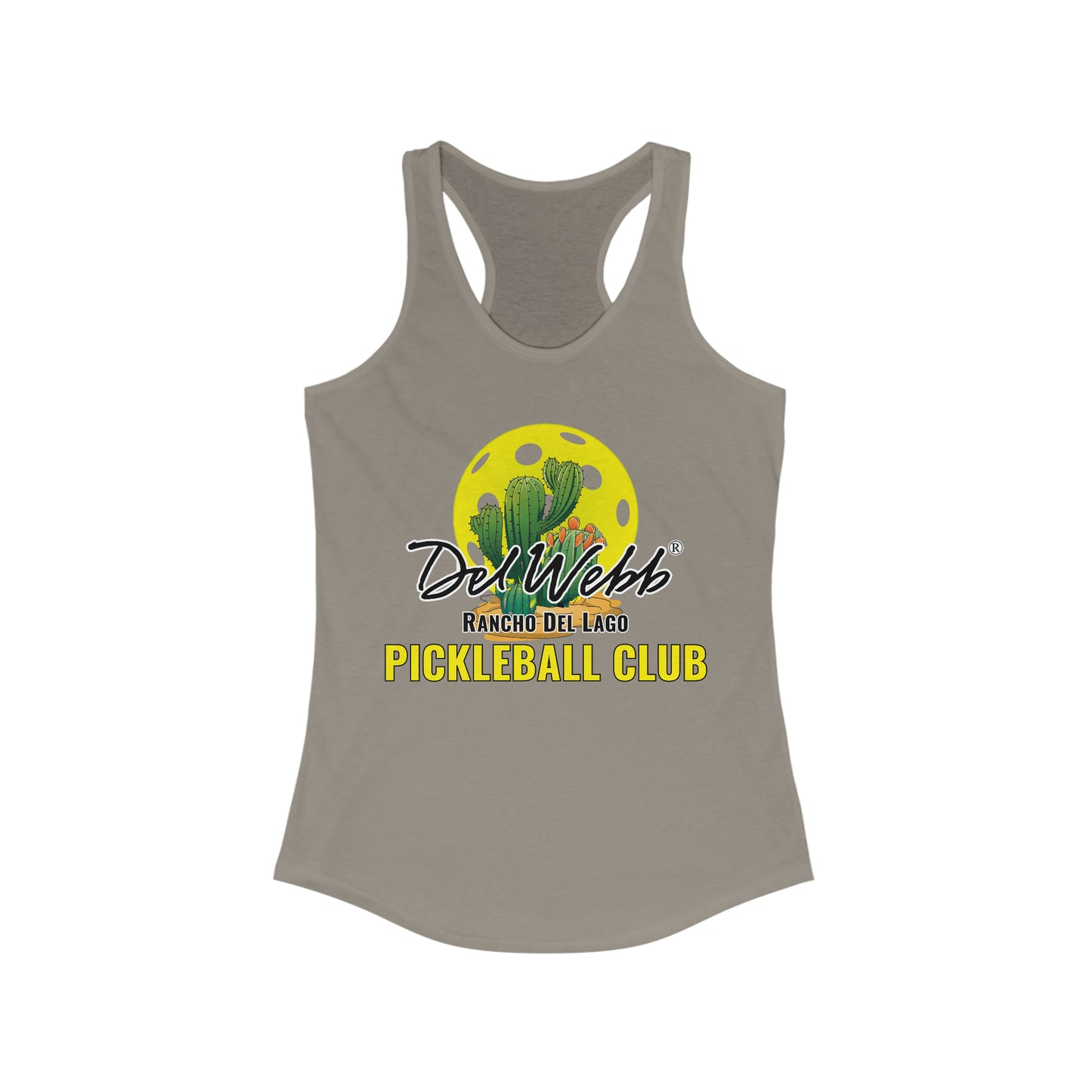 Del Webb Tank - can personalize back- Women's Ideal Racerback Tank