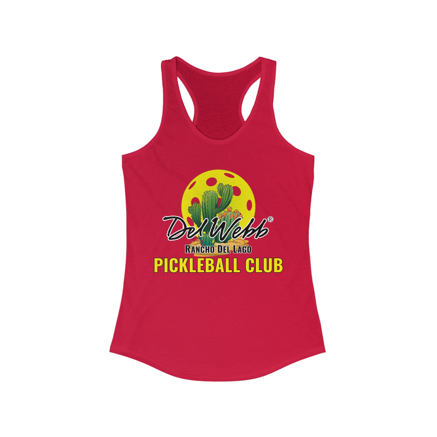 Del Webb Tank - can personalize back- Women's Ideal Racerback Tank