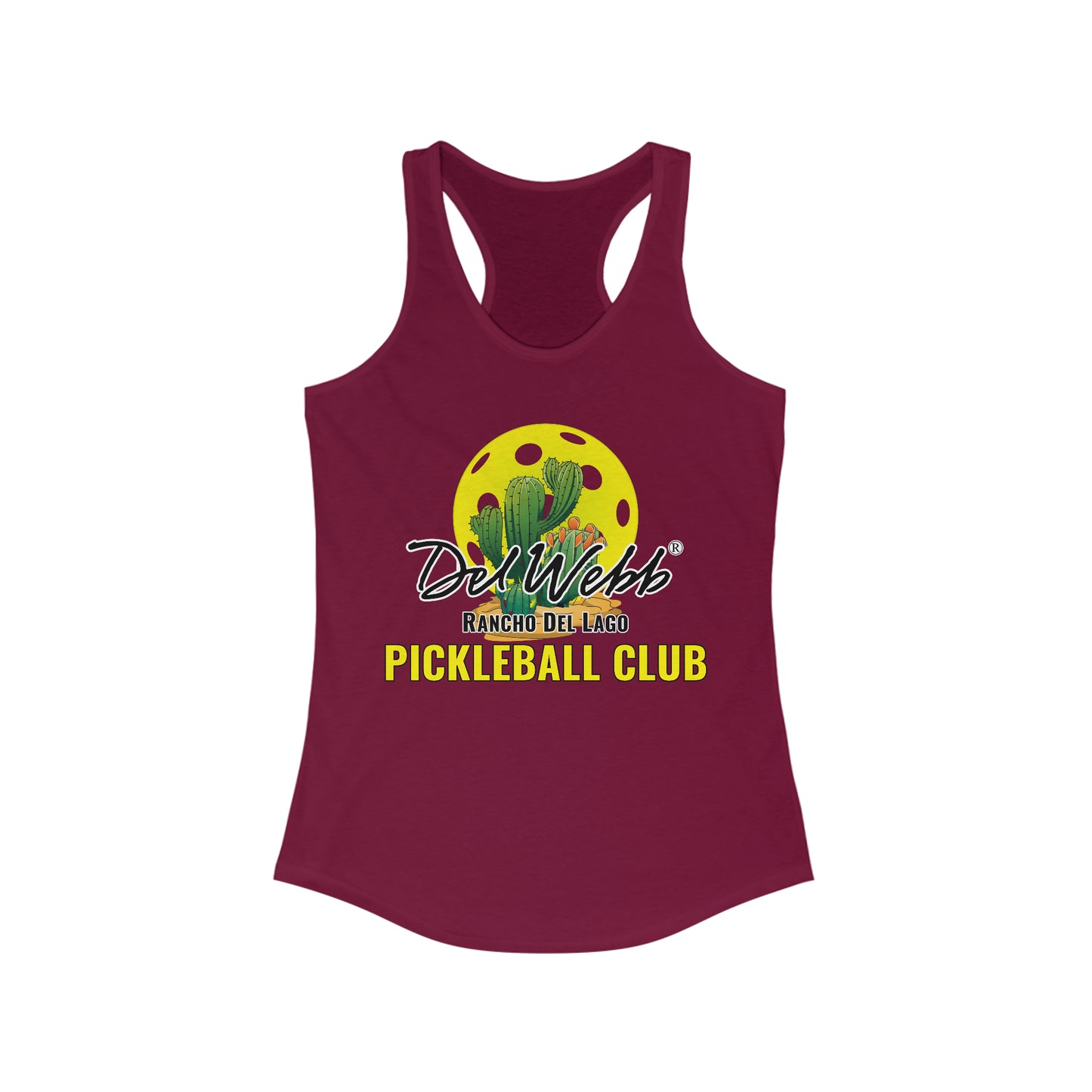 Del Webb Tank - can personalize back- Women's Ideal Racerback Tank