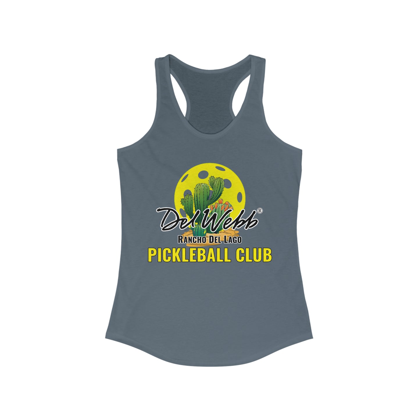 Del Webb Tank - can personalize back- Women's Ideal Racerback Tank