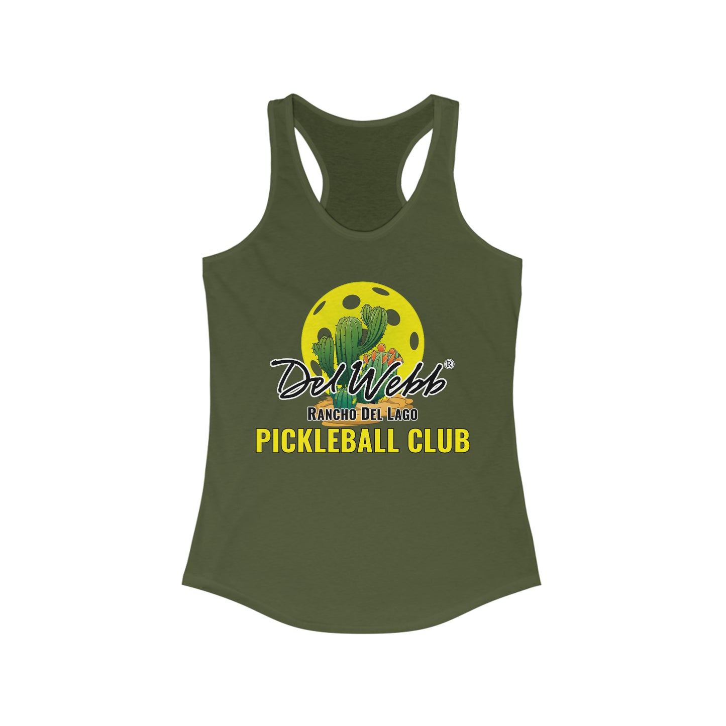 Del Webb Tank - can personalize back- Women's Ideal Racerback Tank