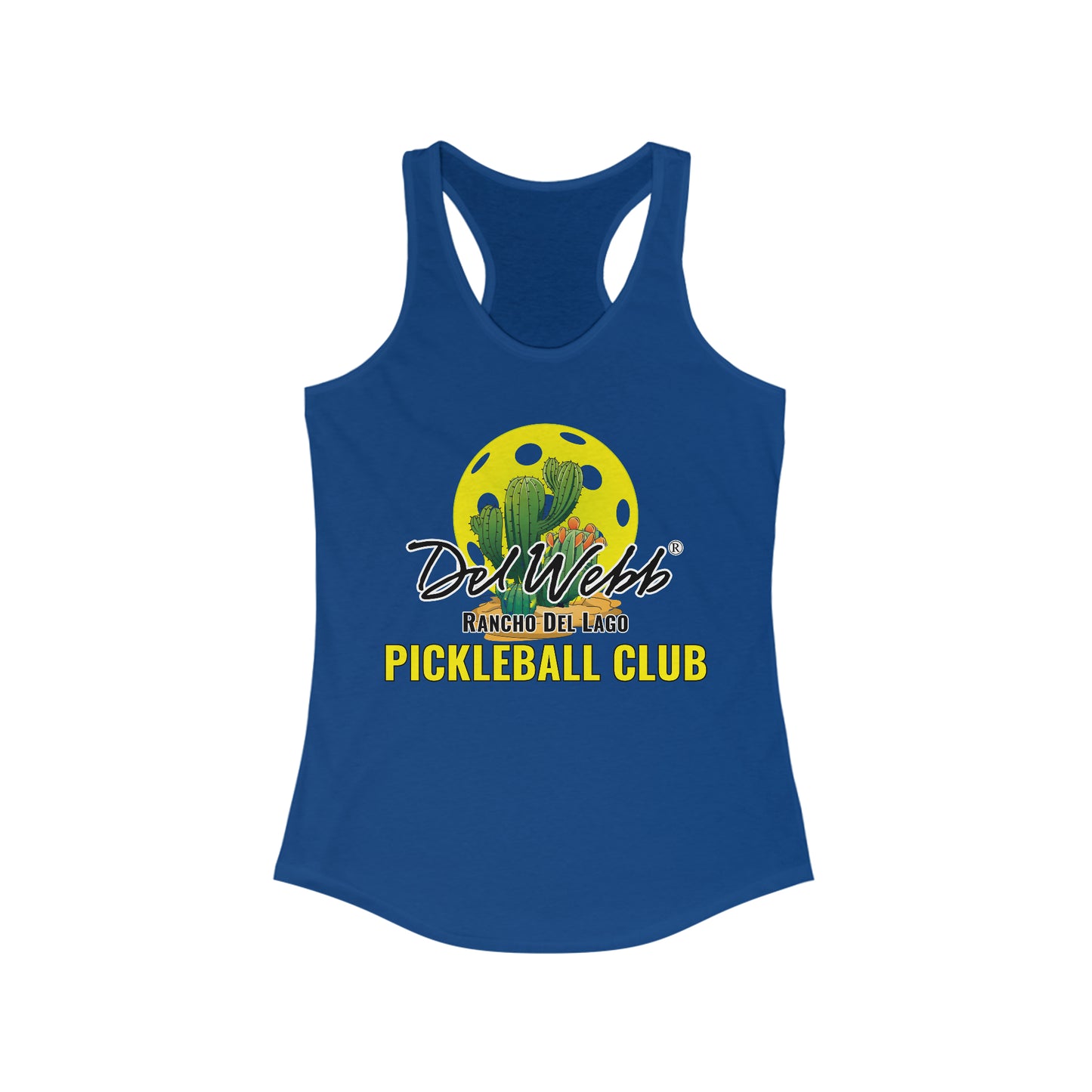 Del Webb Tank - can personalize back- Women's Ideal Racerback Tank