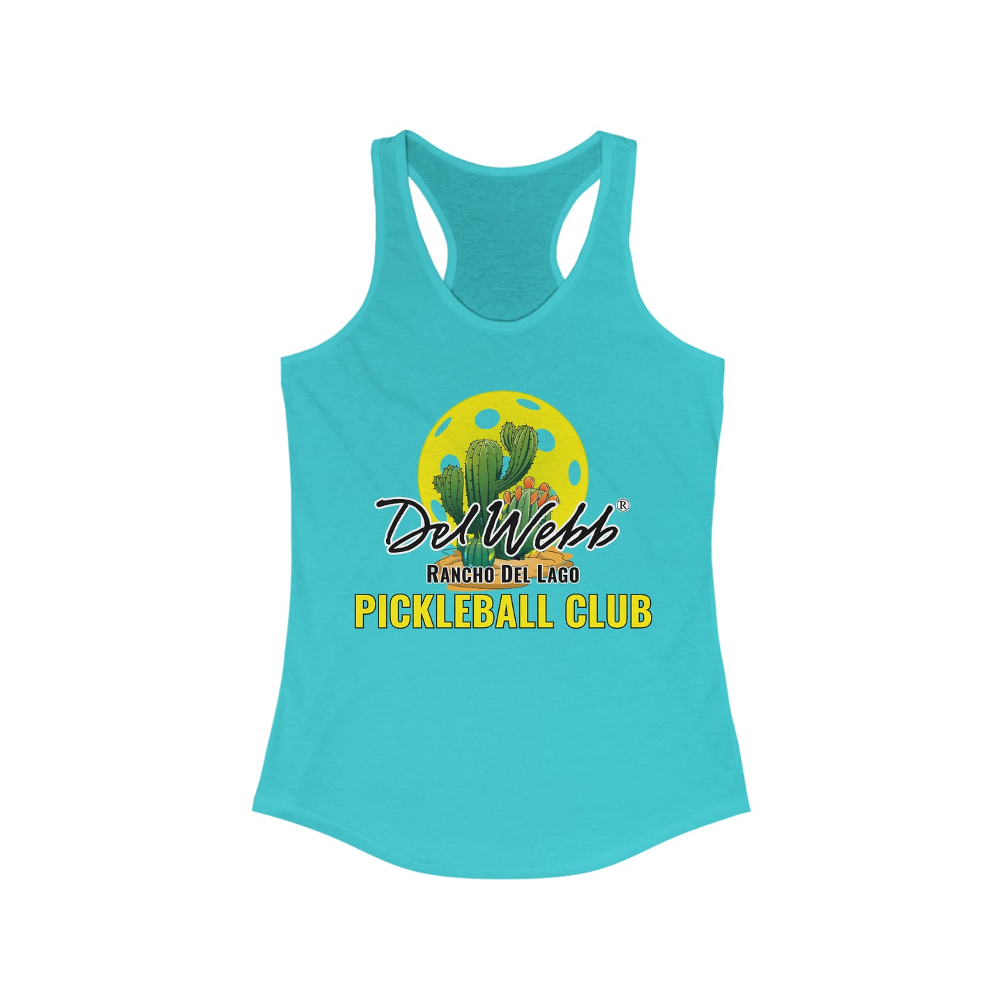 Del Webb Tank - can personalize back- Women's Ideal Racerback Tank