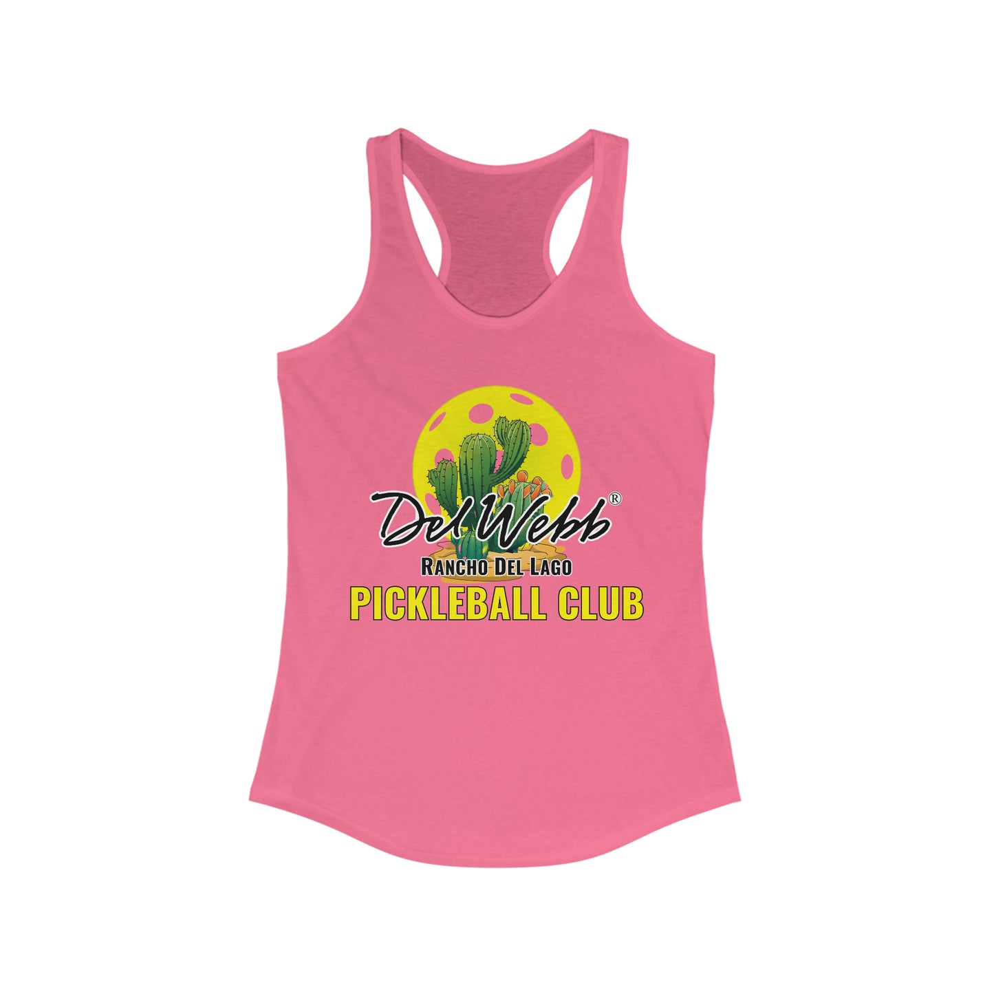 Del Webb Tank - can personalize back- Women's Ideal Racerback Tank