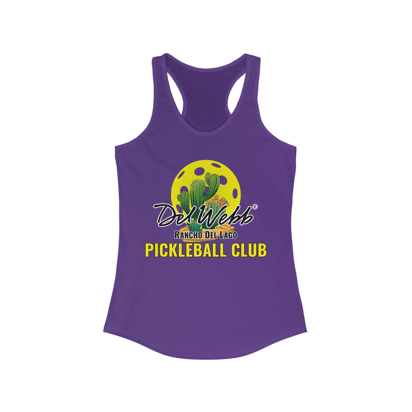Del Webb Tank - can personalize back- Women's Ideal Racerback Tank